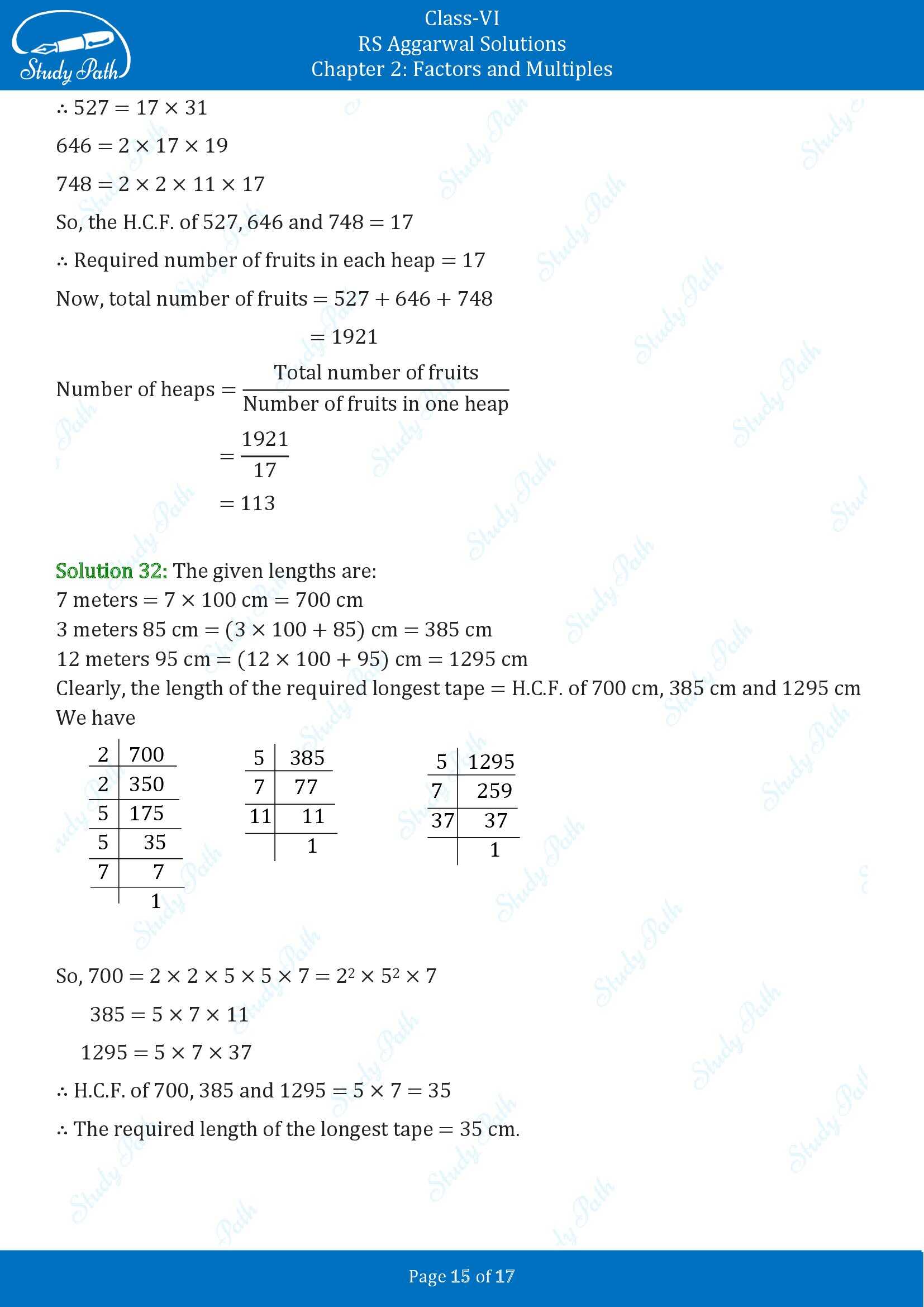 RS Aggarwal Solutions Class 6 Chapter 2 Factors and Multiples Exercise 2D 00015