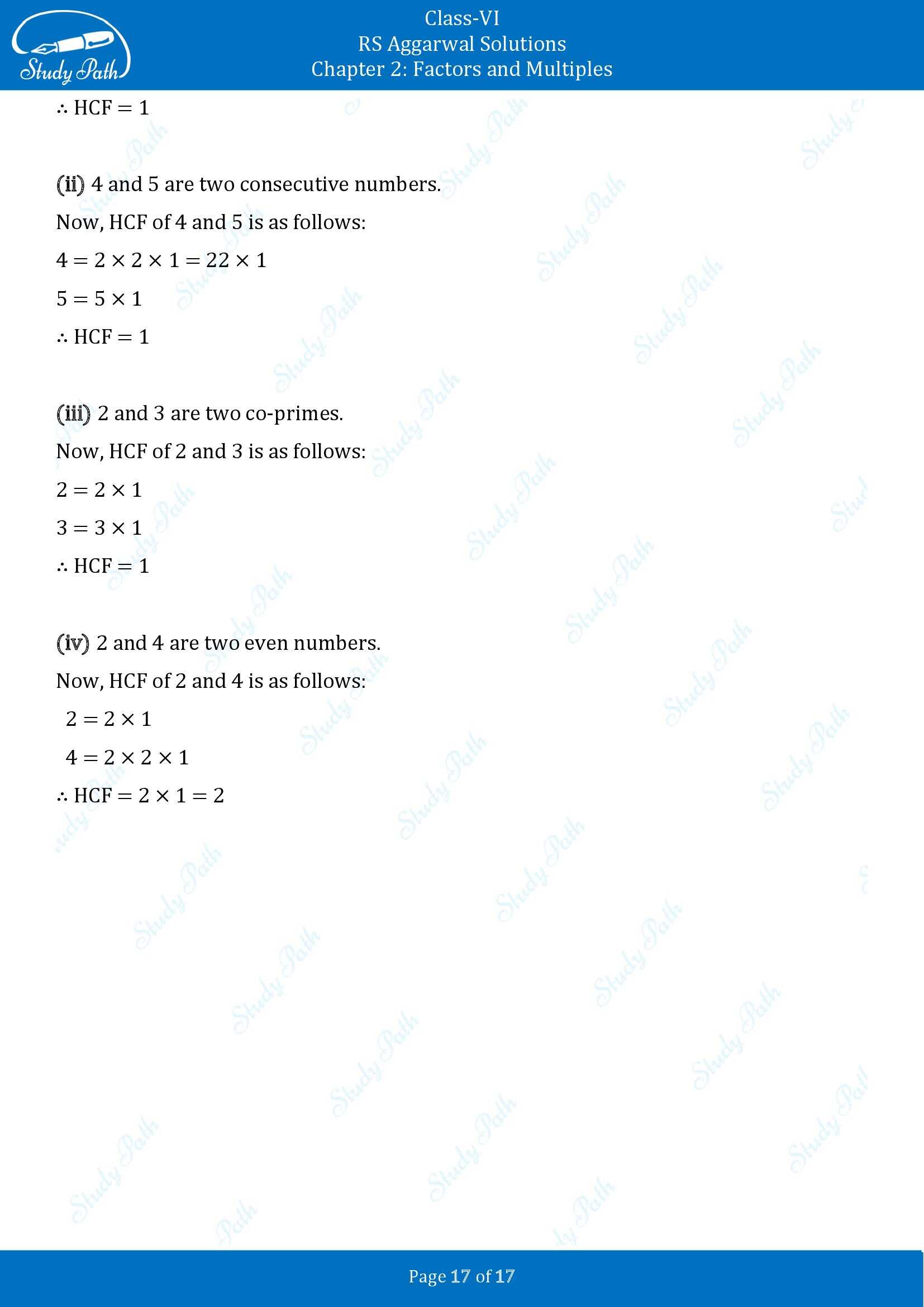 RS Aggarwal Solutions Class 6 Chapter 2 Factors and Multiples Exercise 2D 00017