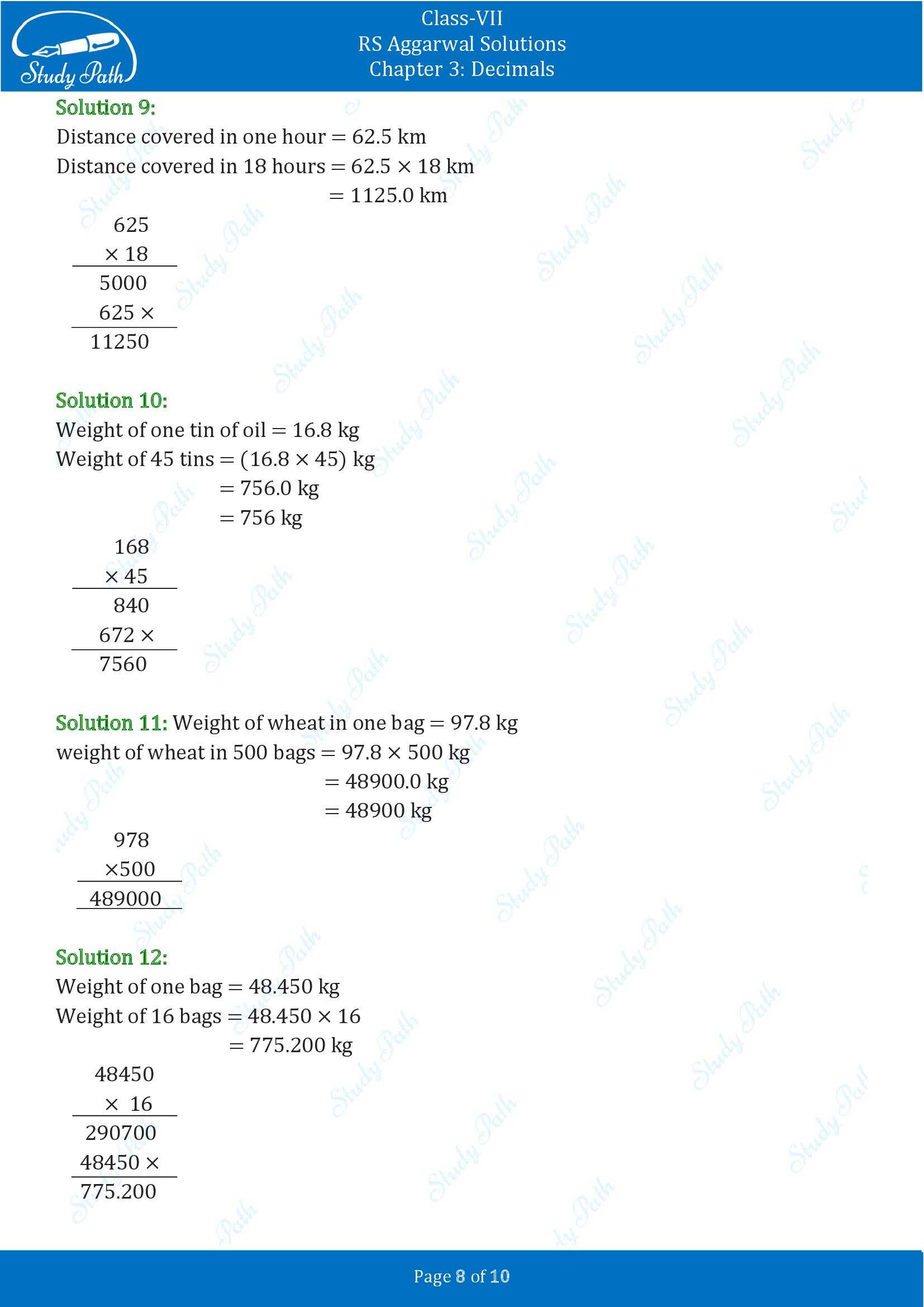RS Aggarwal Solutions Class 7 Chapter 3 Decimals Exercise 3C 00008