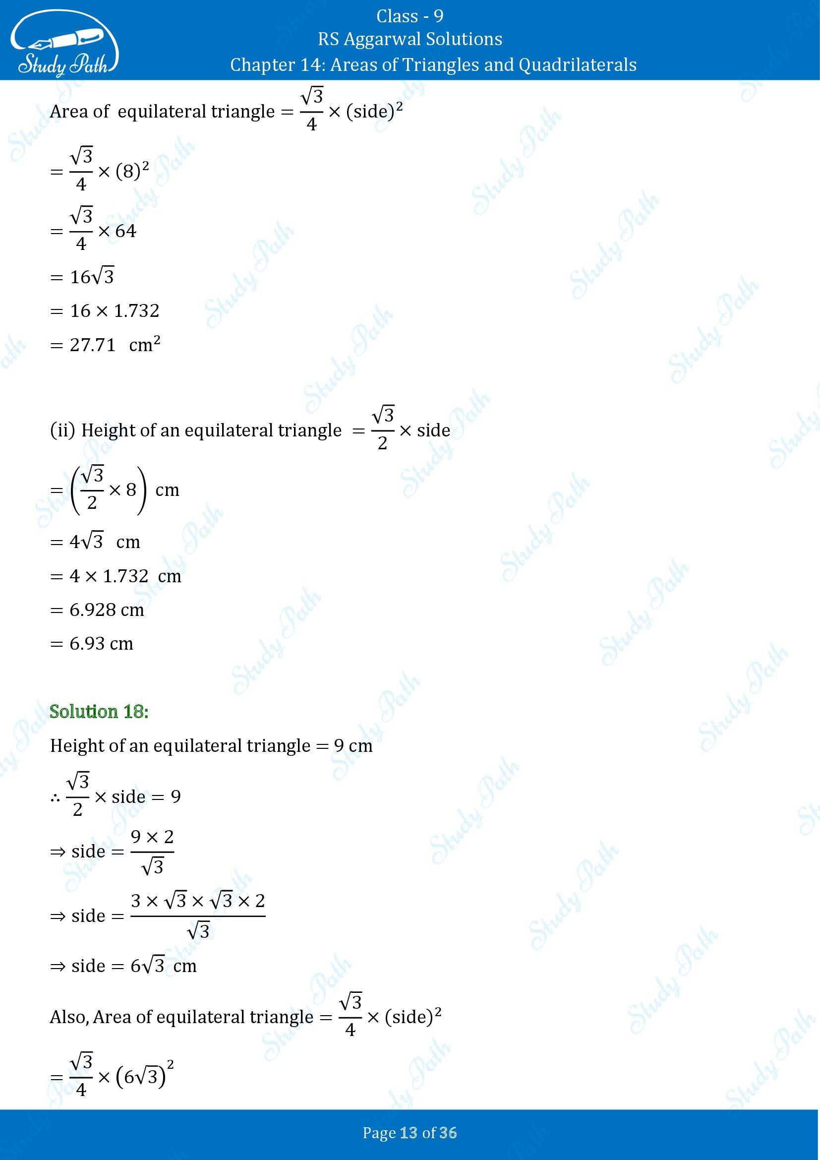 RS Aggarwal Solutions Class 9 Chapter 14 Areas of Triangles and Quadrilaterals Exercise 14 00013