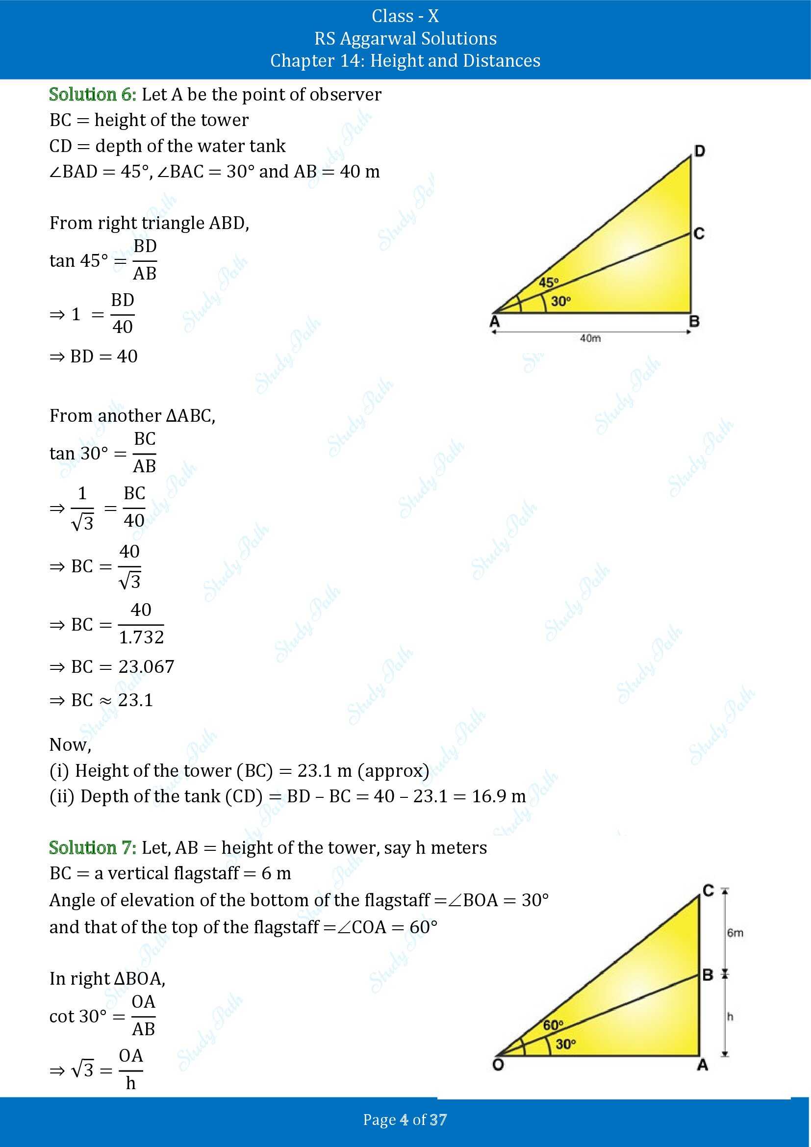 RS Aggarwal Solutions for Class 10 Chapter 14 Height and Distances Exercise 14 00004