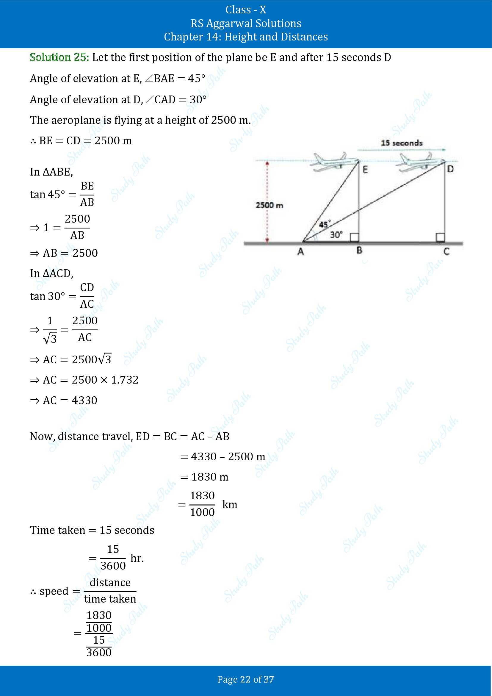 RS Aggarwal Solutions for Class 10 Chapter 14 Height and Distances Exercise 14 00022