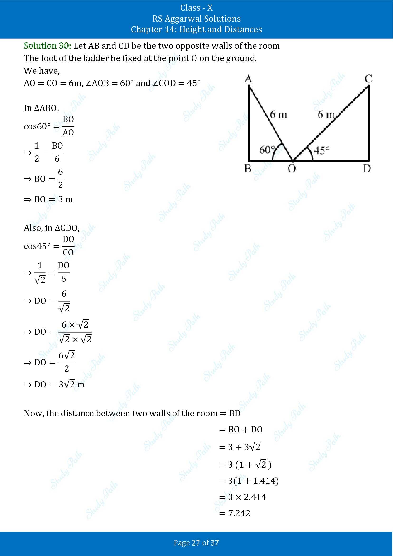 RS Aggarwal Solutions for Class 10 Chapter 14 Height and Distances Exercise 14 00027
