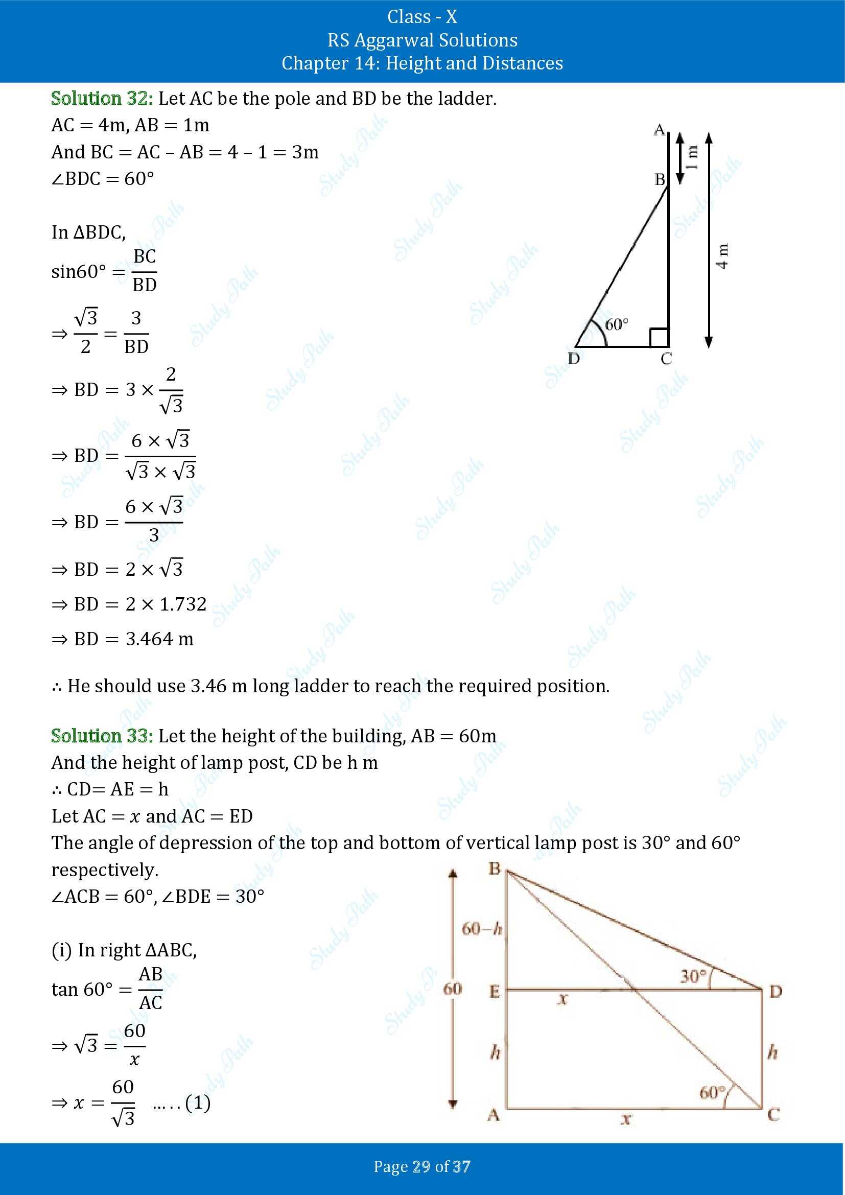 RS Aggarwal Solutions for Class 10 Chapter 14 Height and Distances Exercise 14 00029