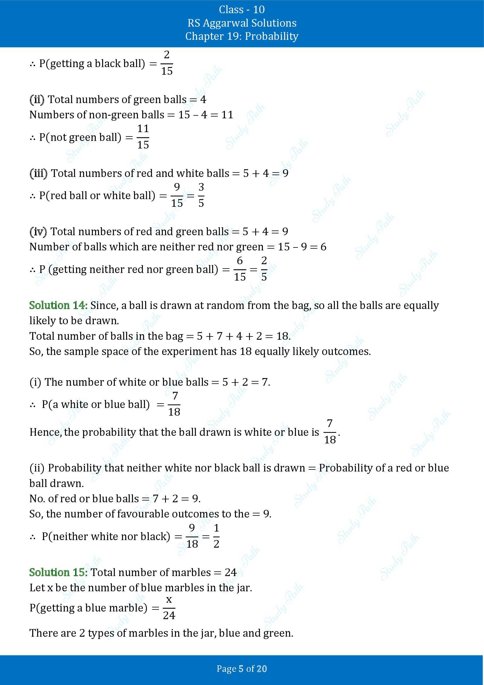 RS Aggarwal Solutions for Class 10 Chapter 19 Probability Exercise 19 00005