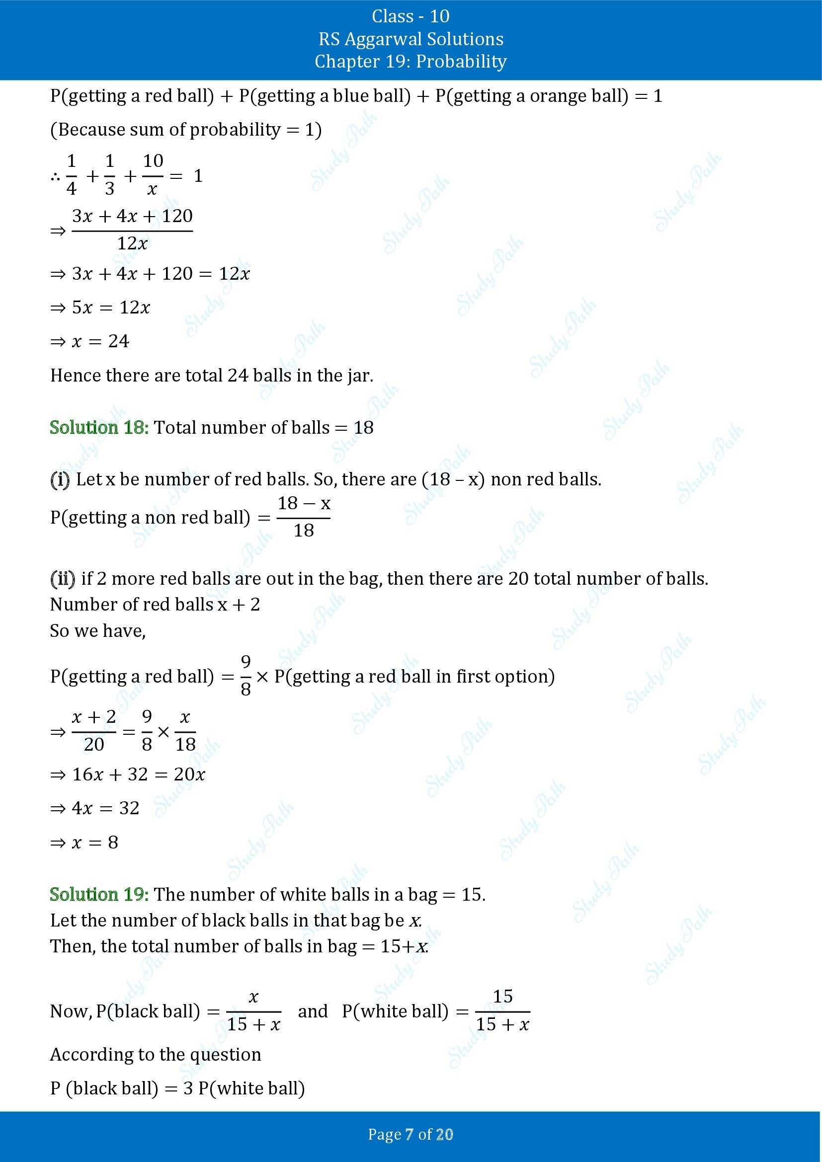 RS Aggarwal Solutions for Class 10 Chapter 19 Probability Exercise 19 00007
