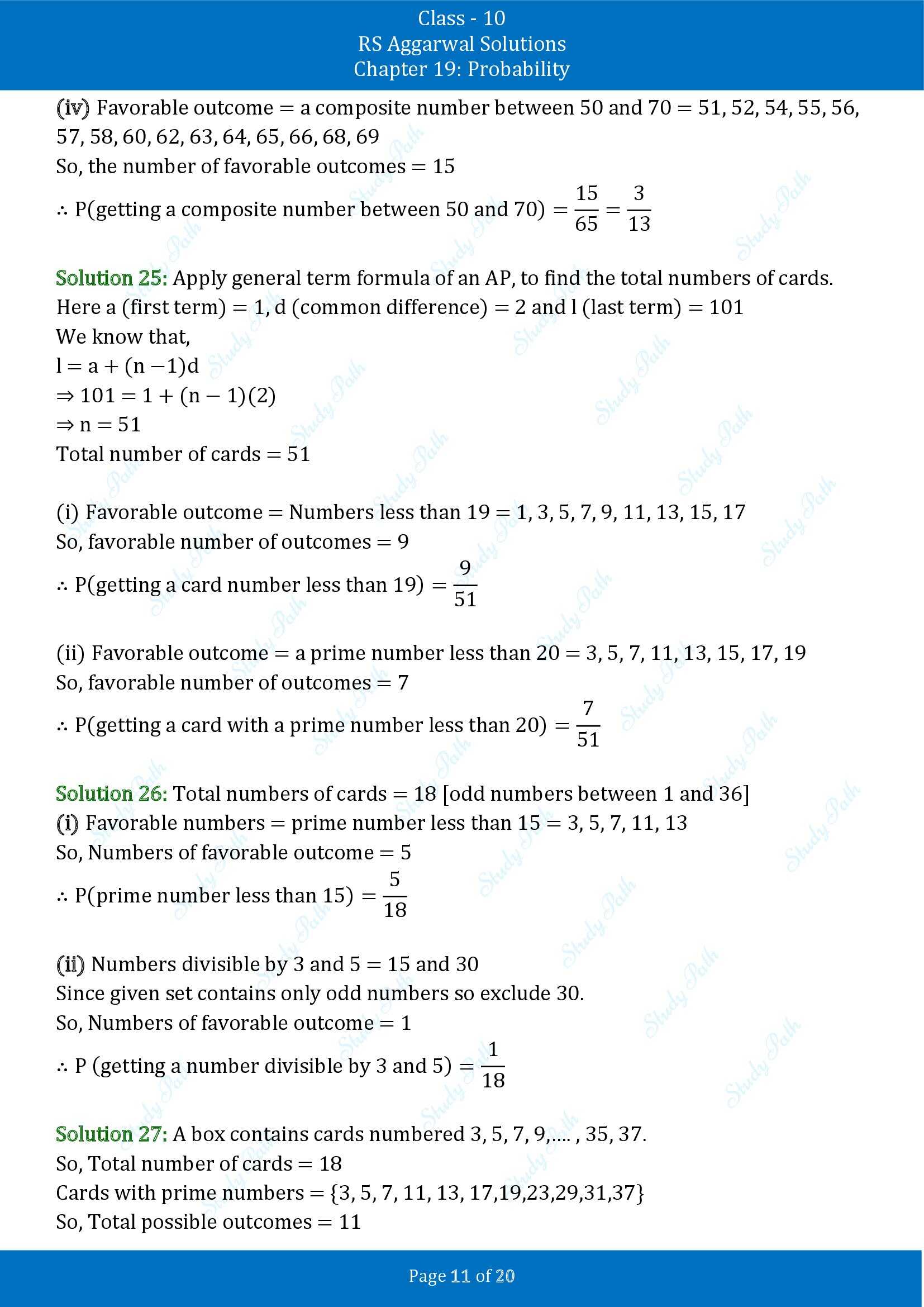 RS Aggarwal Solutions for Class 10 Chapter 19 Probability Exercise 19 00011