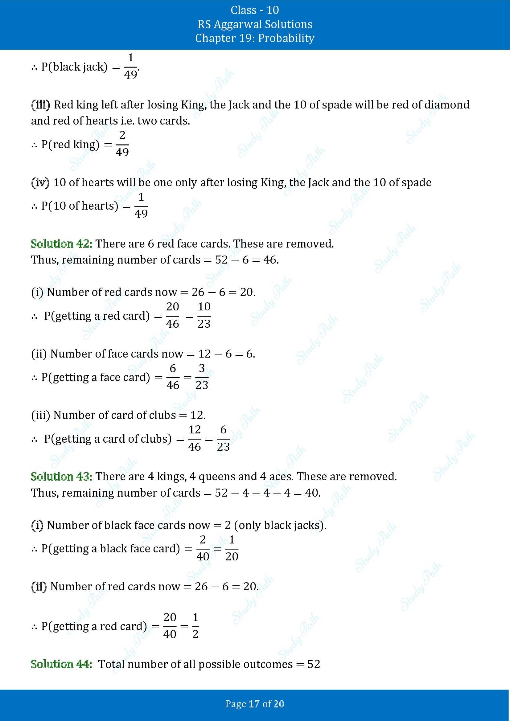 RS Aggarwal Solutions for Class 10 Chapter 19 Probability Exercise 19 00017
