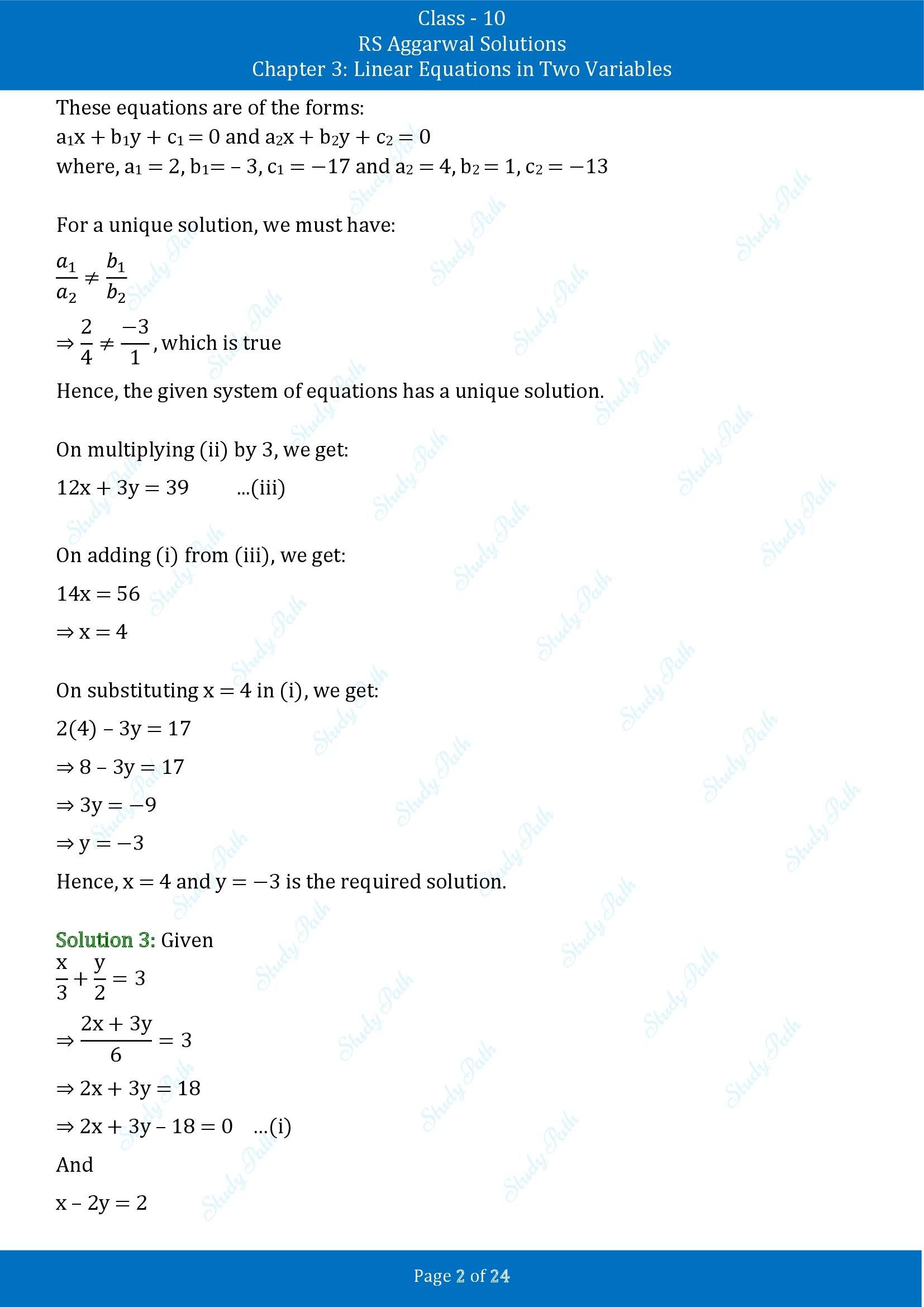RS Aggarwal Solutions for Class 10 Chapter 3 Linear Equations in Two Variables Exercise 3D 00002