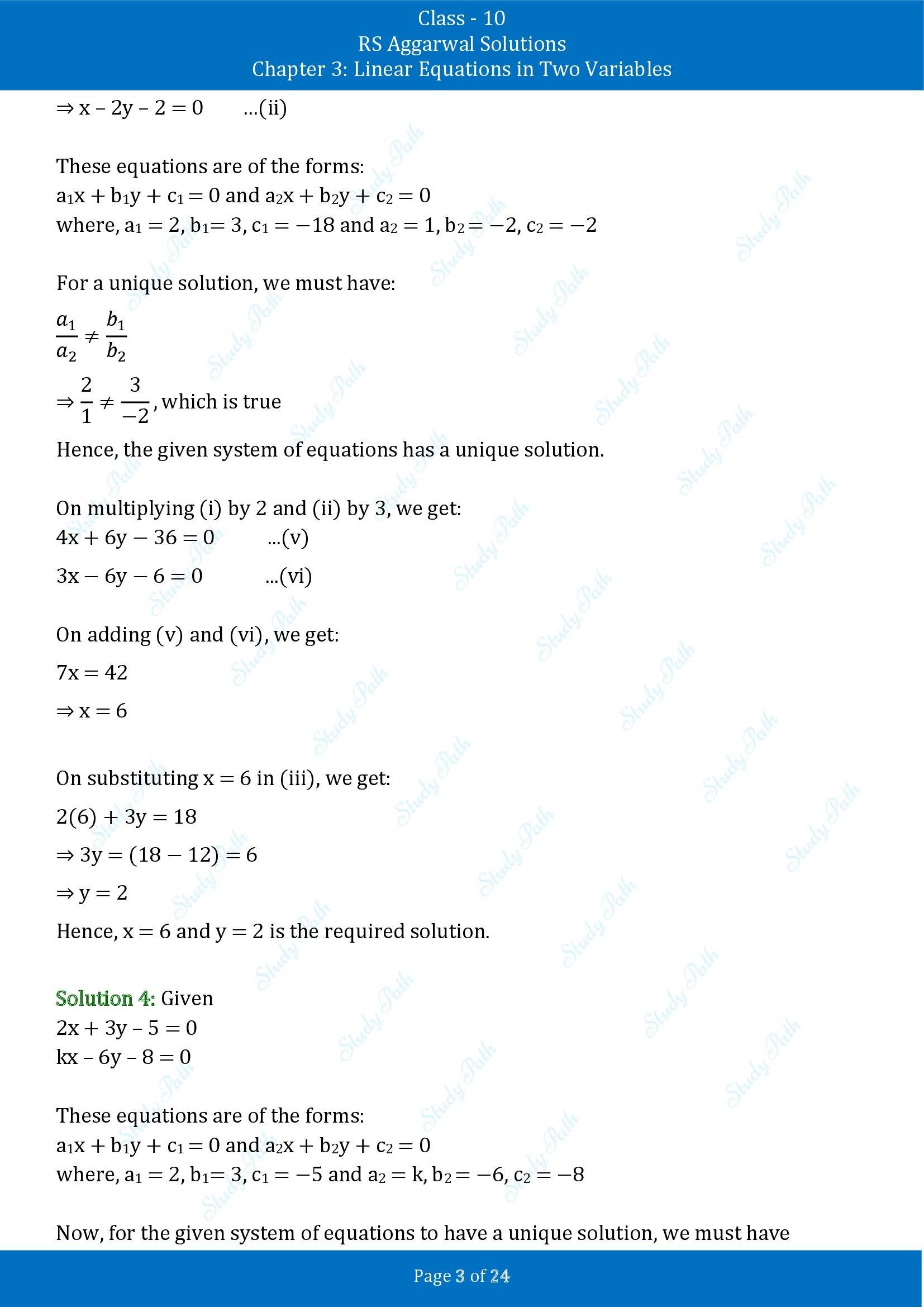 RS Aggarwal Solutions for Class 10 Chapter 3 Linear Equations in Two Variables Exercise 3D 00003