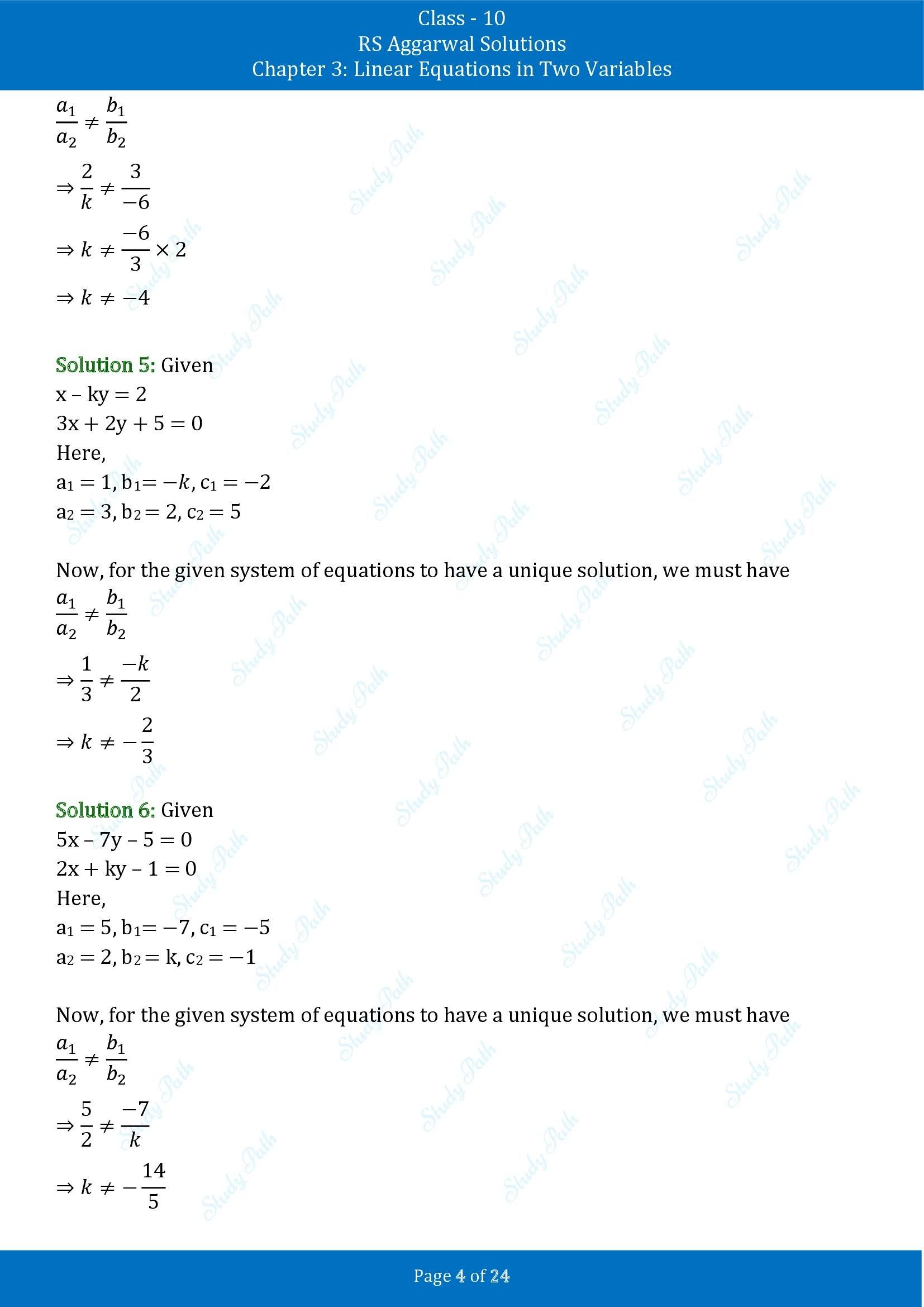 RS Aggarwal Solutions for Class 10 Chapter 3 Linear Equations in Two Variables Exercise 3D 00004