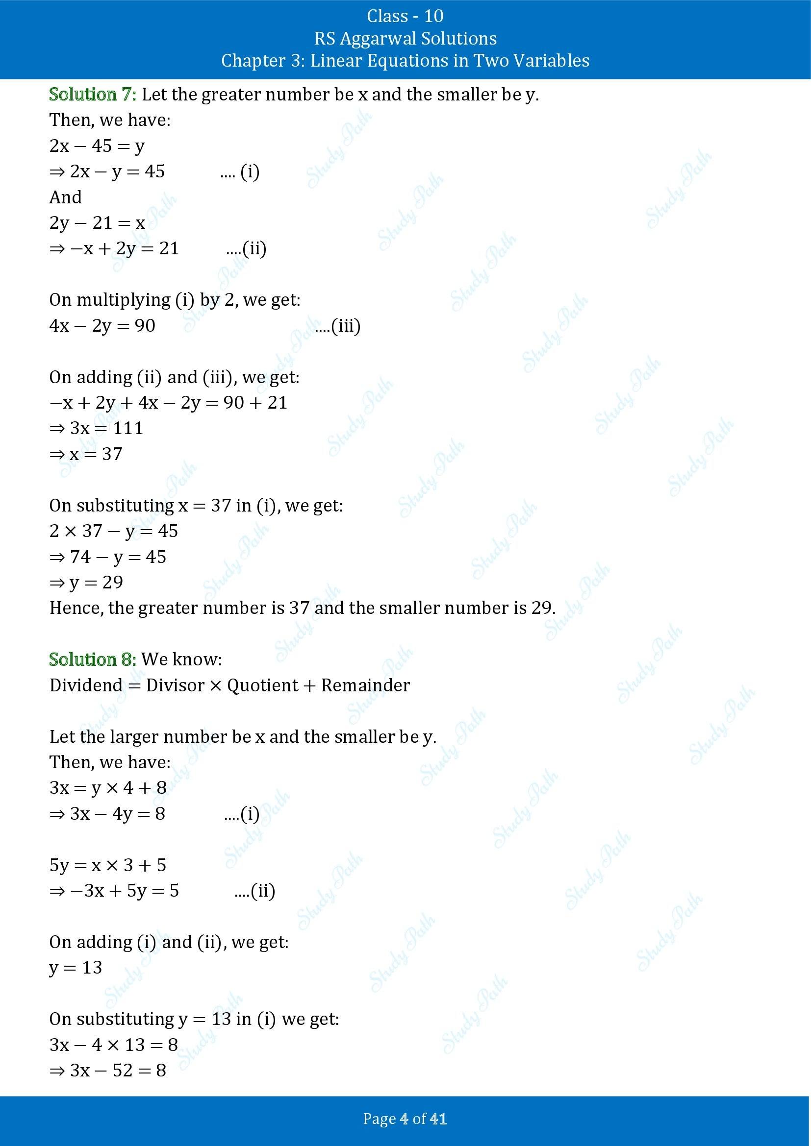 RS Aggarwal Solutions for Class 10 Chapter 3 Linear Equations in Two Variables Exercise 3E 00004