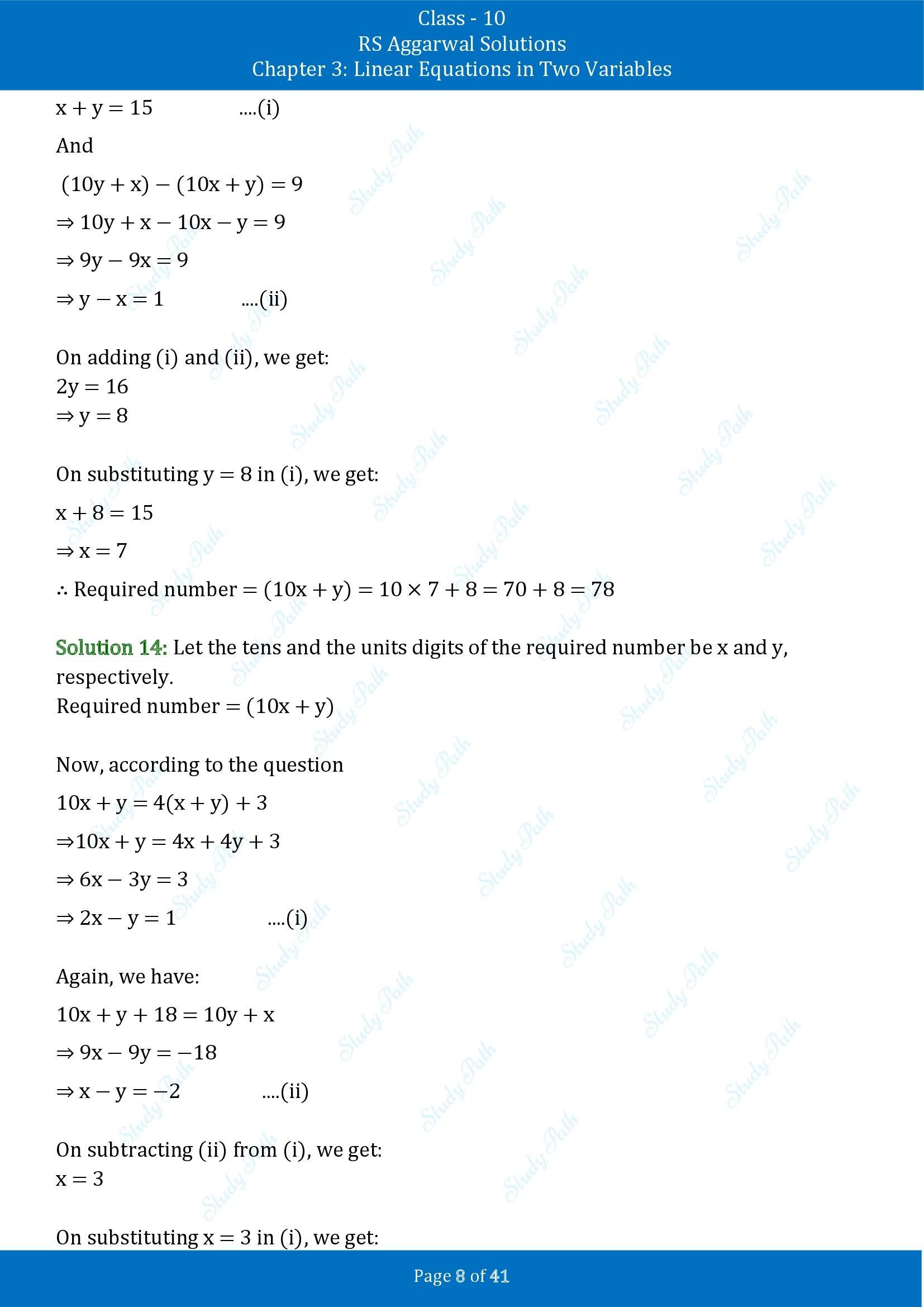 RS Aggarwal Solutions for Class 10 Chapter 3 Linear Equations in Two Variables Exercise 3E 00008
