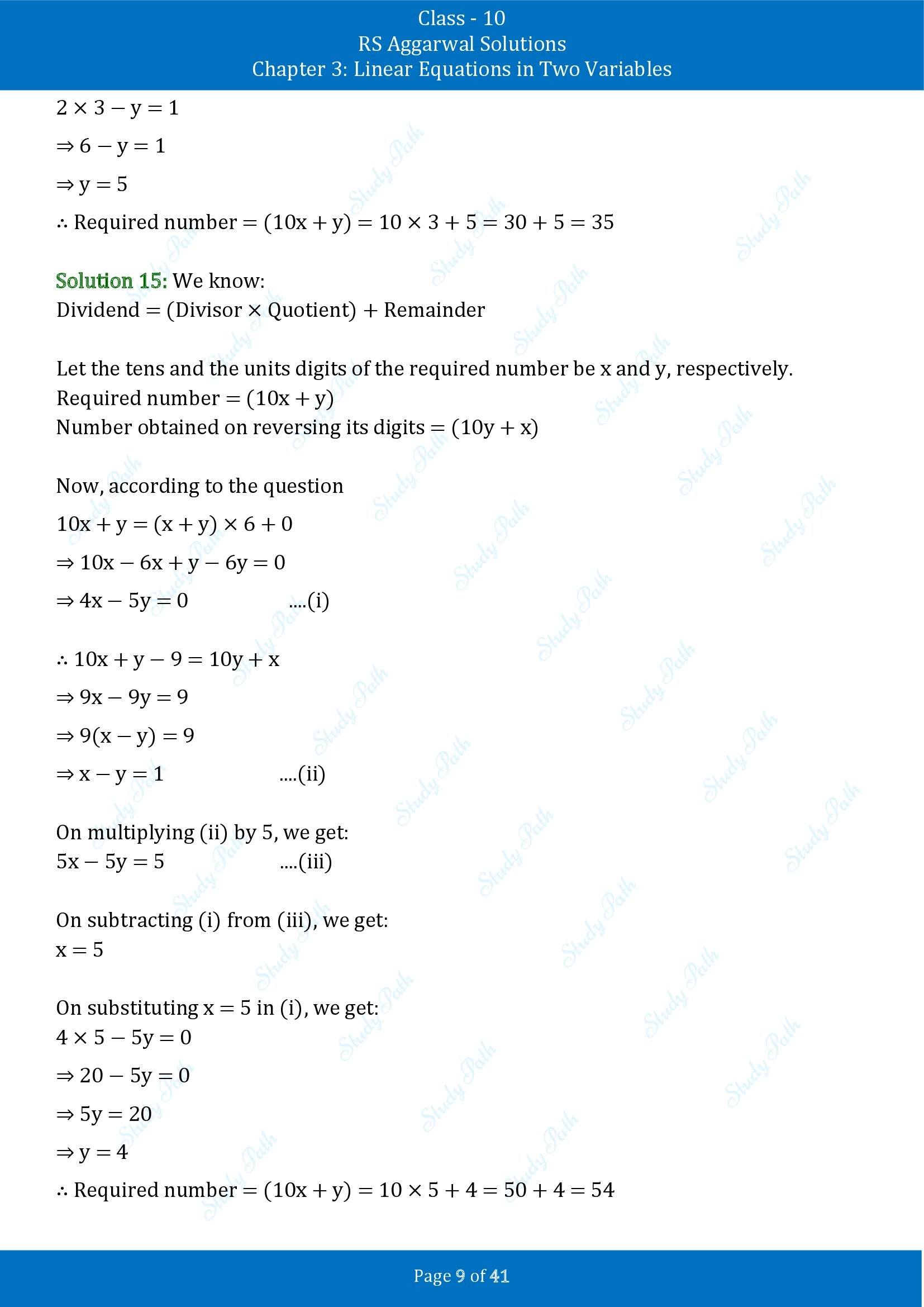 RS Aggarwal Solutions for Class 10 Chapter 3 Linear Equations in Two Variables Exercise 3E 00009