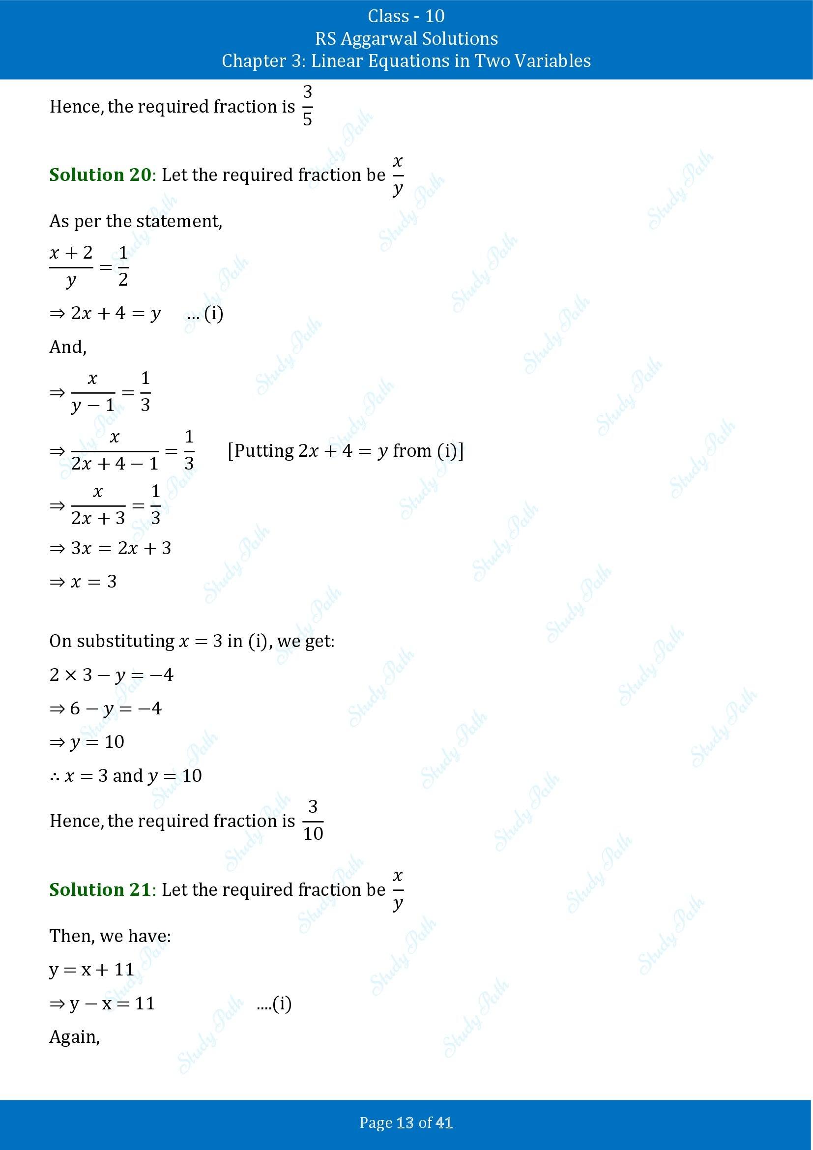 RS Aggarwal Solutions for Class 10 Chapter 3 Linear Equations in Two Variables Exercise 3E 00013