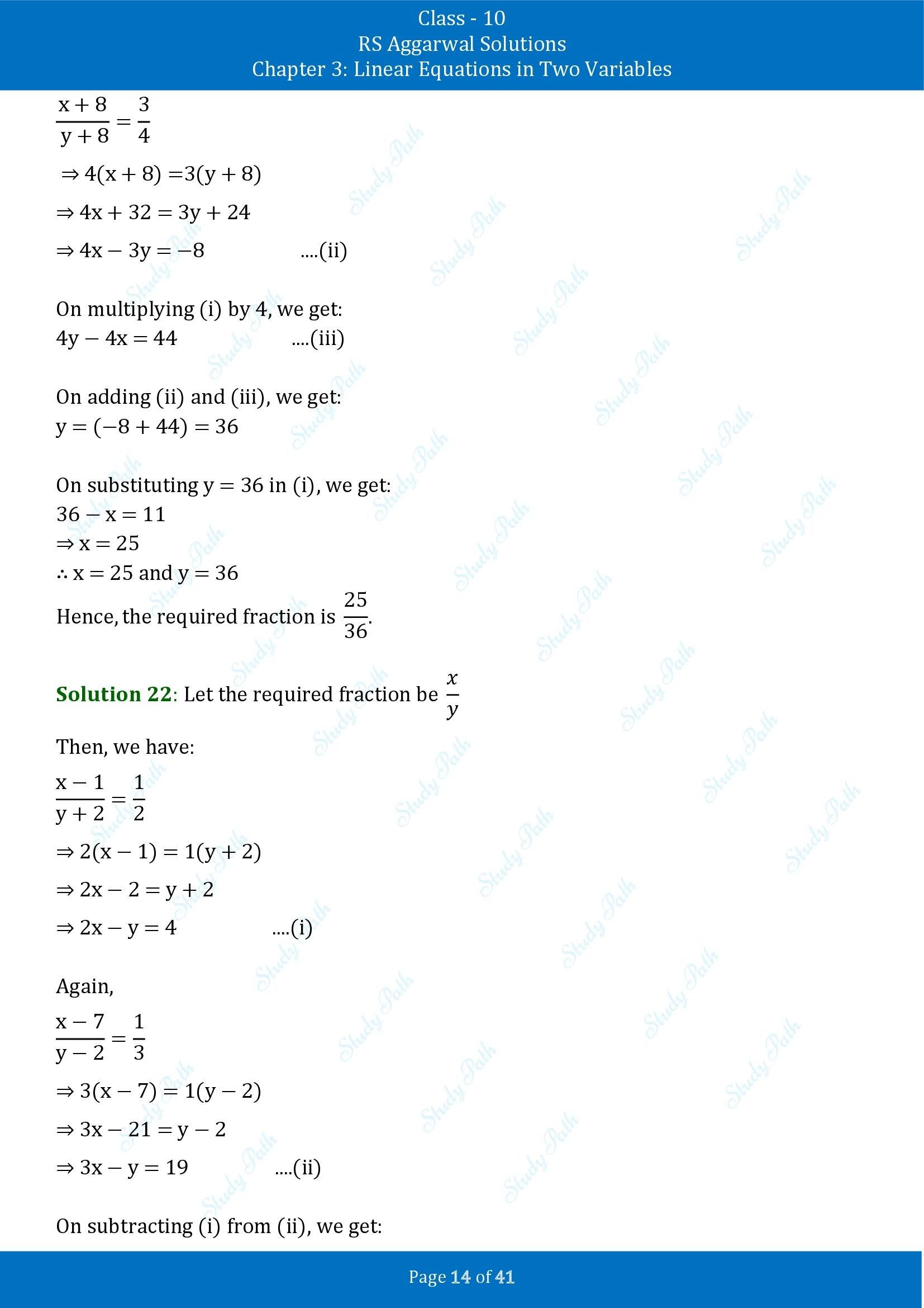 RS Aggarwal Solutions for Class 10 Chapter 3 Linear Equations in Two Variables Exercise 3E 00014