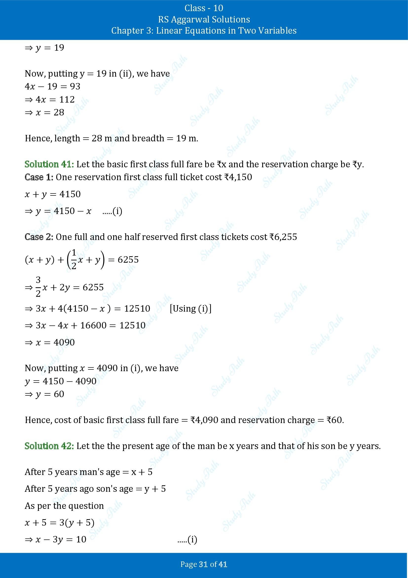 RS Aggarwal Solutions for Class 10 Chapter 3 Linear Equations in Two Variables Exercise 3E 00031