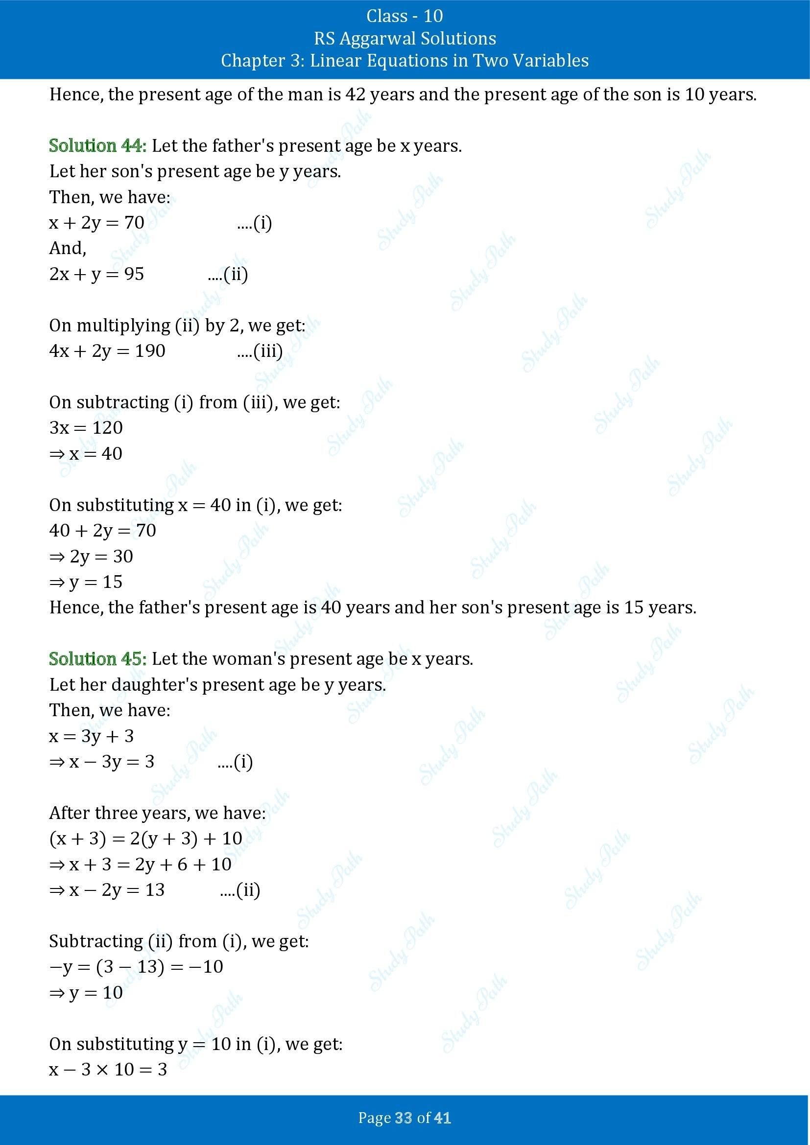 RS Aggarwal Solutions for Class 10 Chapter 3 Linear Equations in Two Variables Exercise 3E 00033