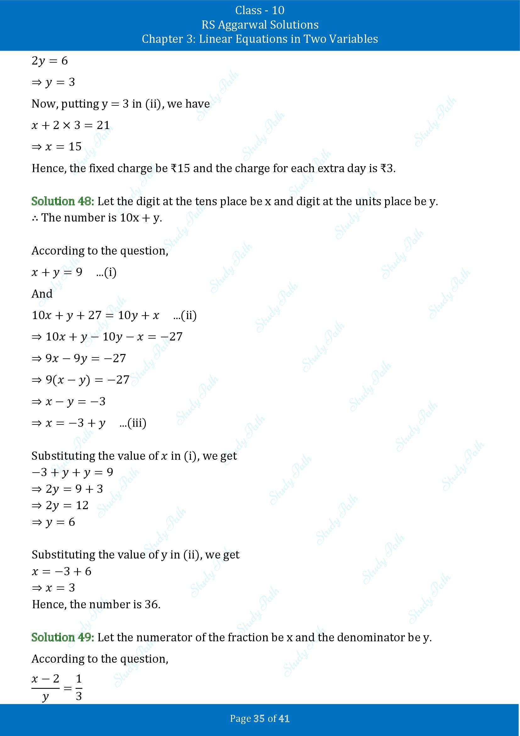 RS Aggarwal Solutions for Class 10 Chapter 3 Linear Equations in Two Variables Exercise 3E 00035