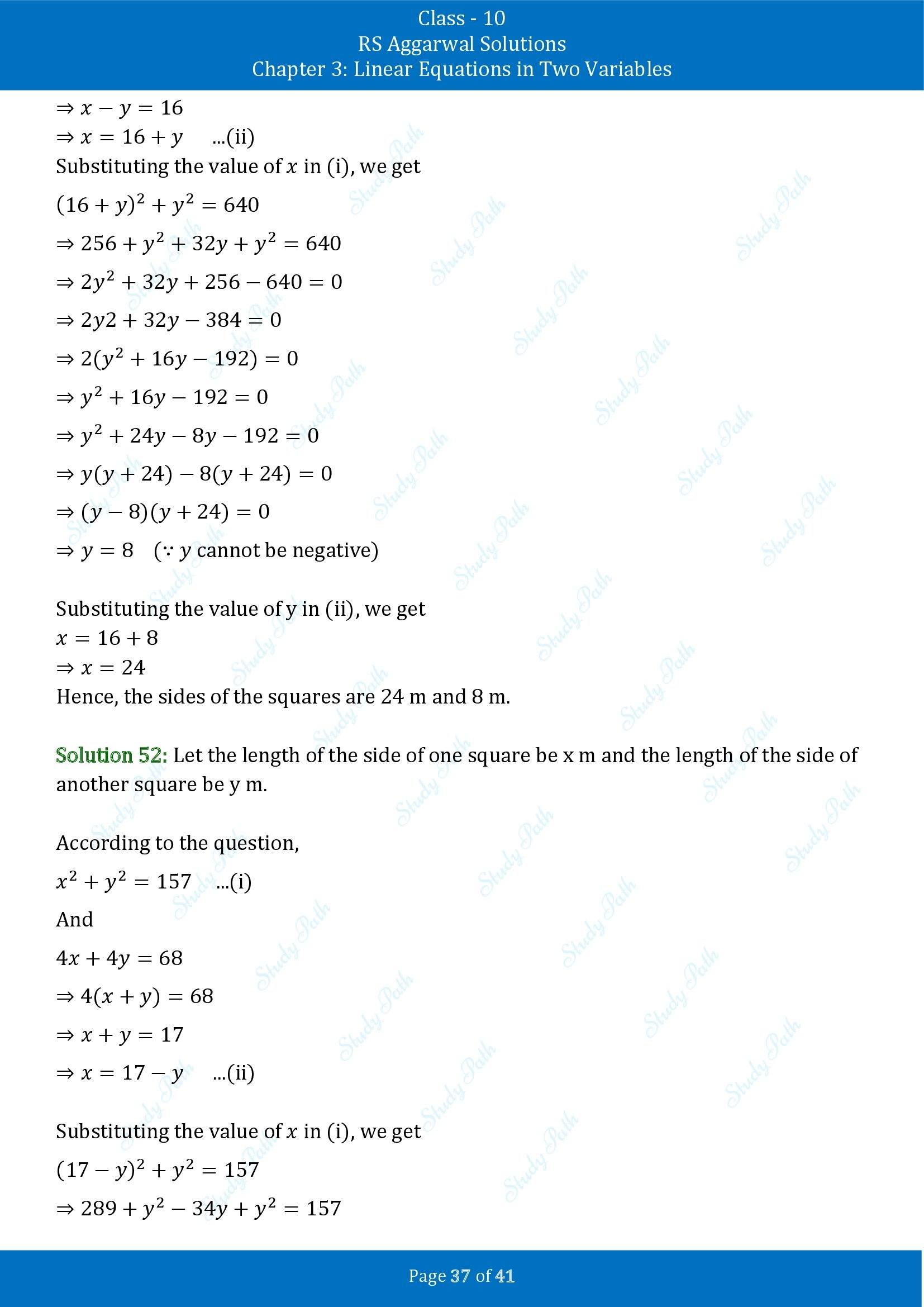RS Aggarwal Solutions for Class 10 Chapter 3 Linear Equations in Two Variables Exercise 3E 00037
