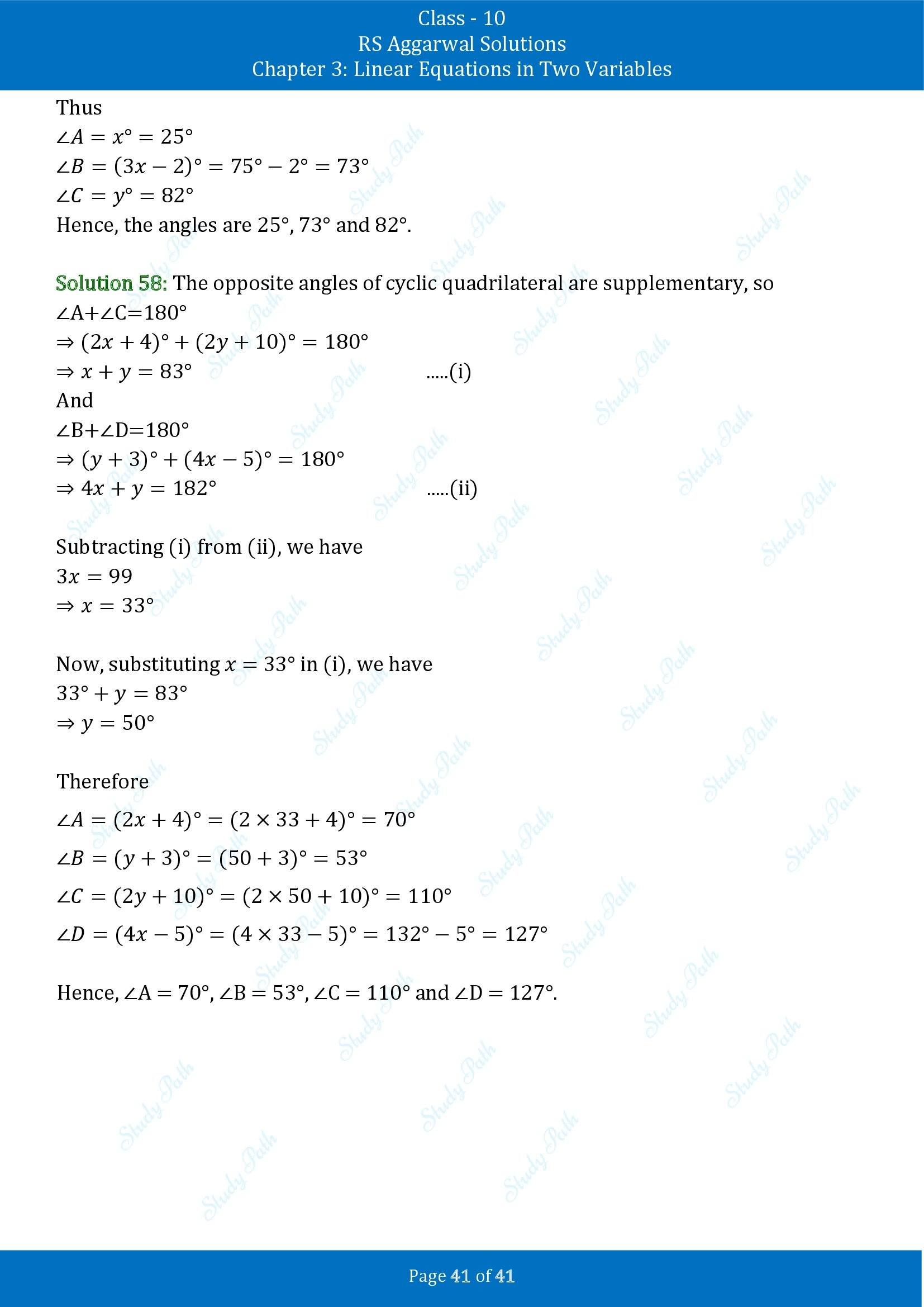 RS Aggarwal Solutions for Class 10 Chapter 3 Linear Equations in Two Variables Exercise 3E 00041
