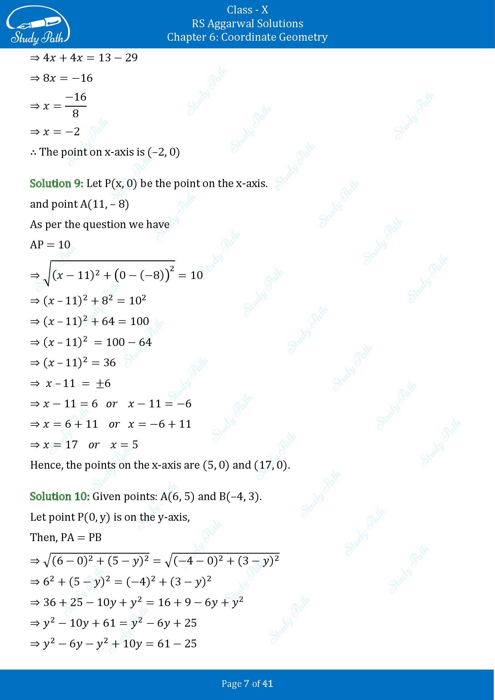 RS Aggarwal Solutions for Class 10 Chapter 6 Coordinate Geometry Exercise 6A 00007