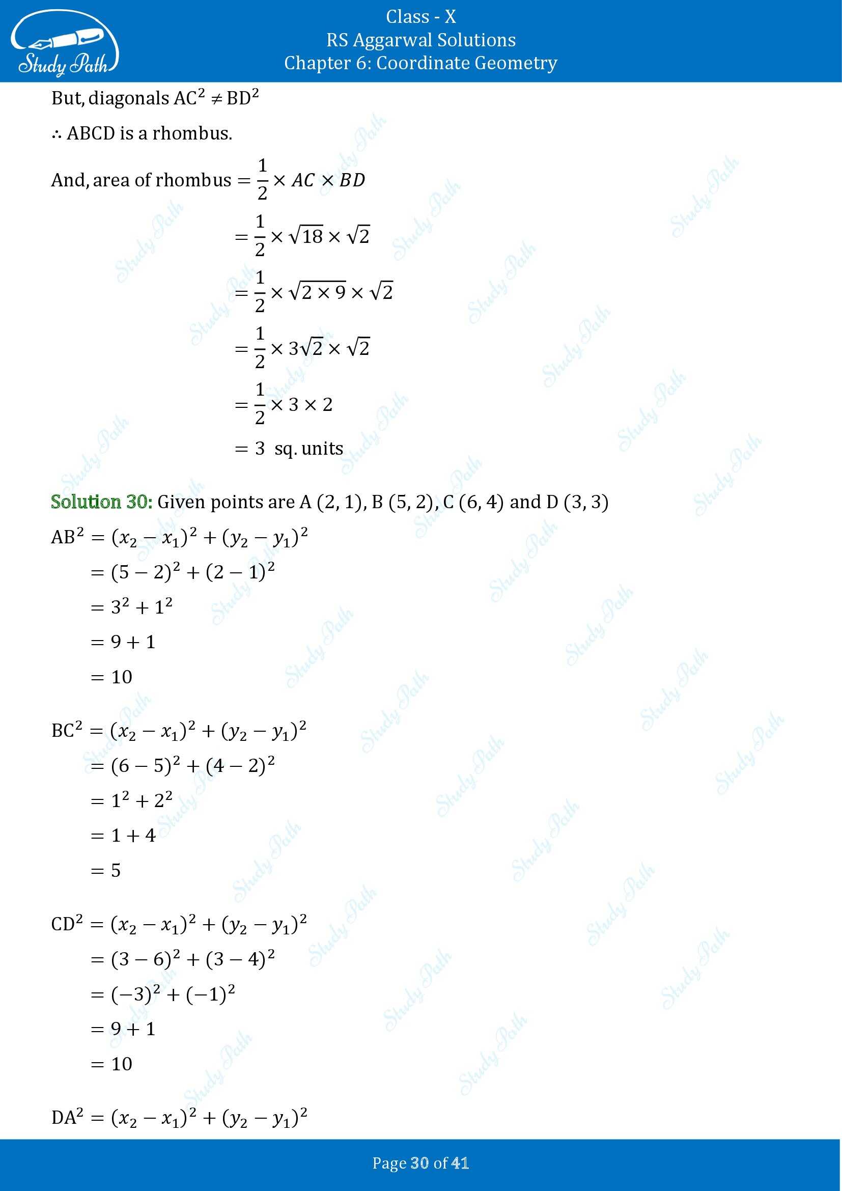RS Aggarwal Solutions for Class 10 Chapter 6 Coordinate Geometry Exercise 6A 00030