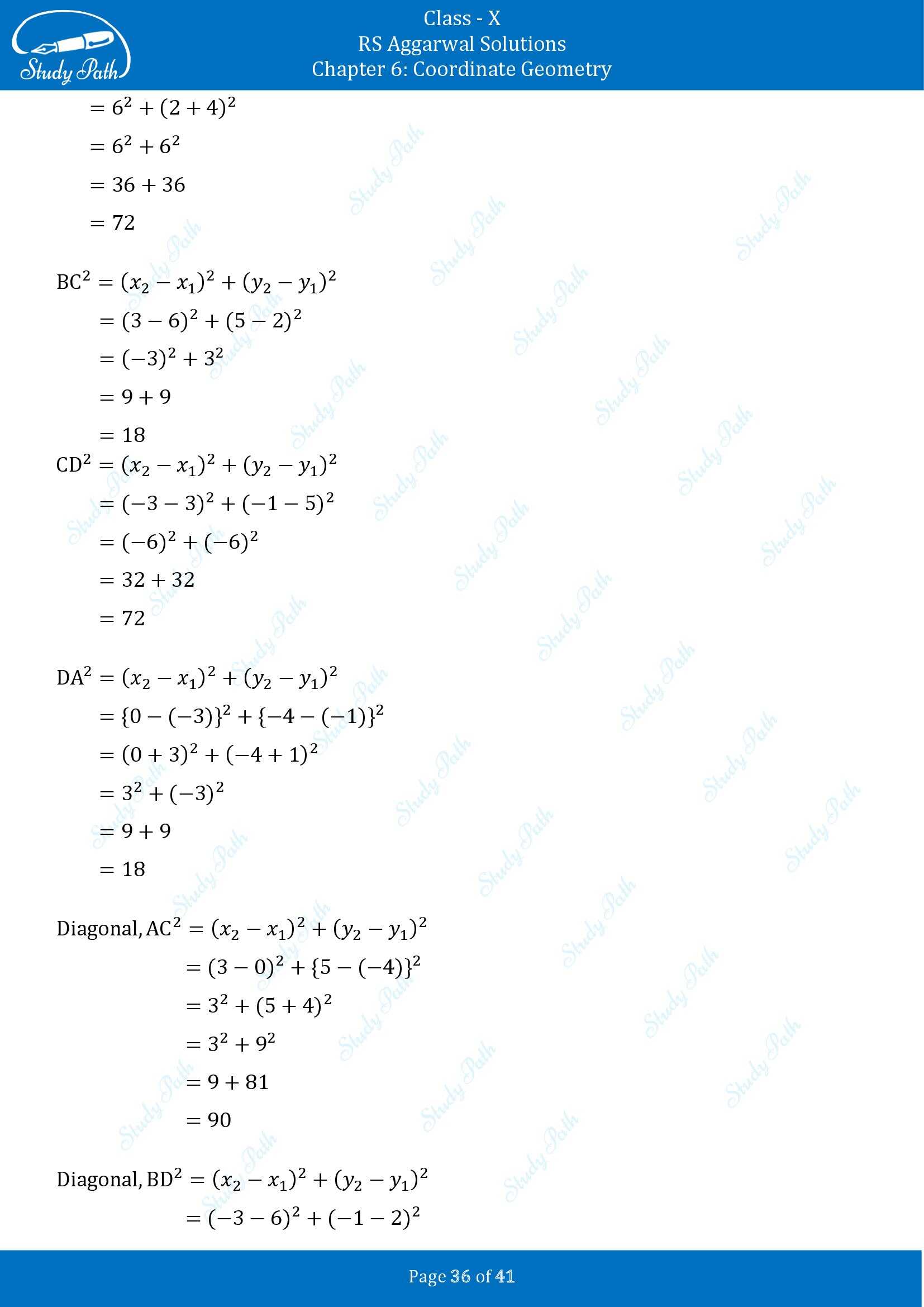 RS Aggarwal Solutions for Class 10 Chapter 6 Coordinate Geometry Exercise 6A 00036