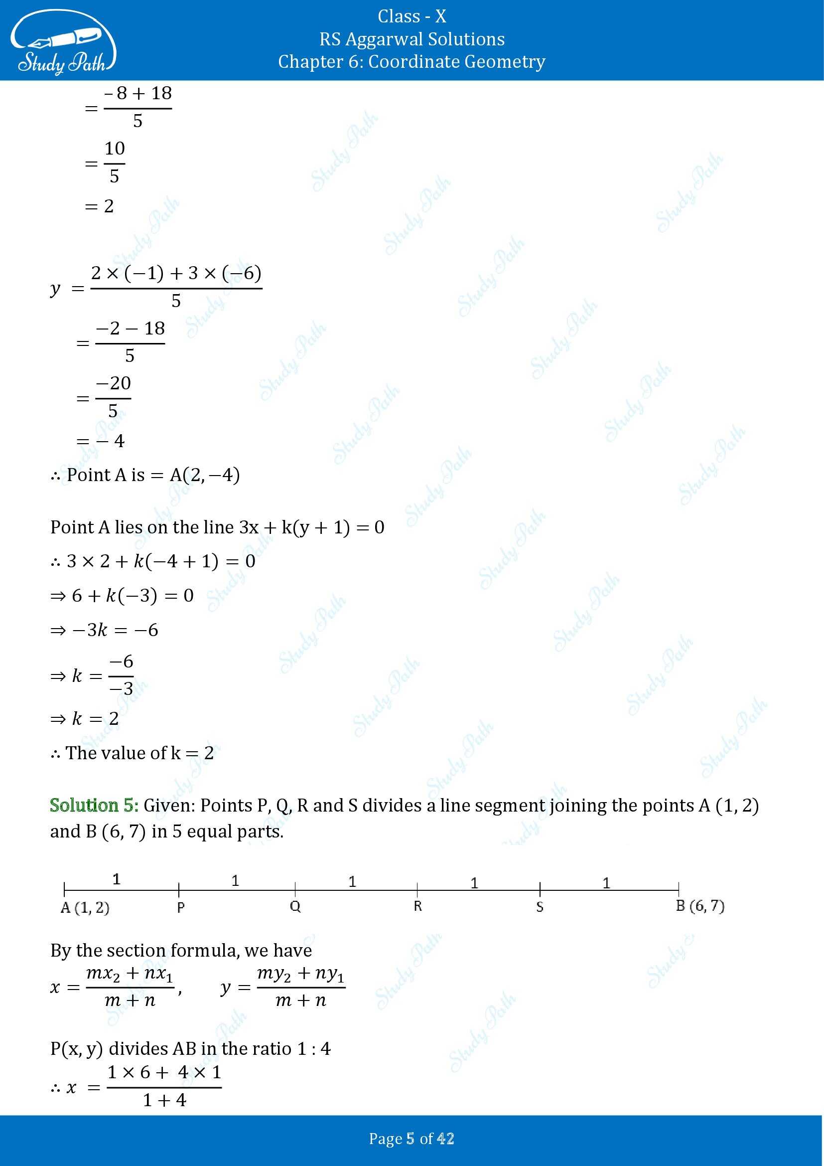 RS Aggarwal Solutions for Class 10 Chapter 6 Coordinate Geometry Exercise 6B 00005