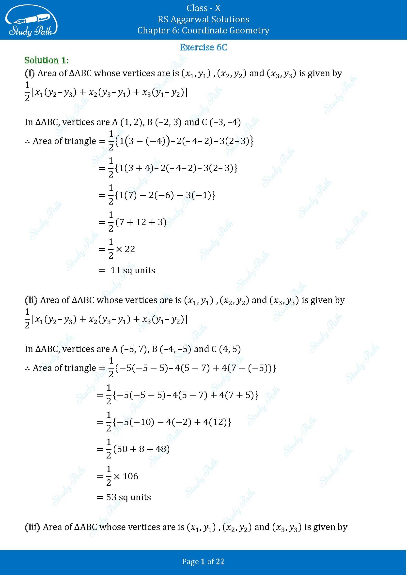 RS Aggarwal Solutions for Class 10 Chapter 6 Coordinate Geometry Exercise 6C 00001
