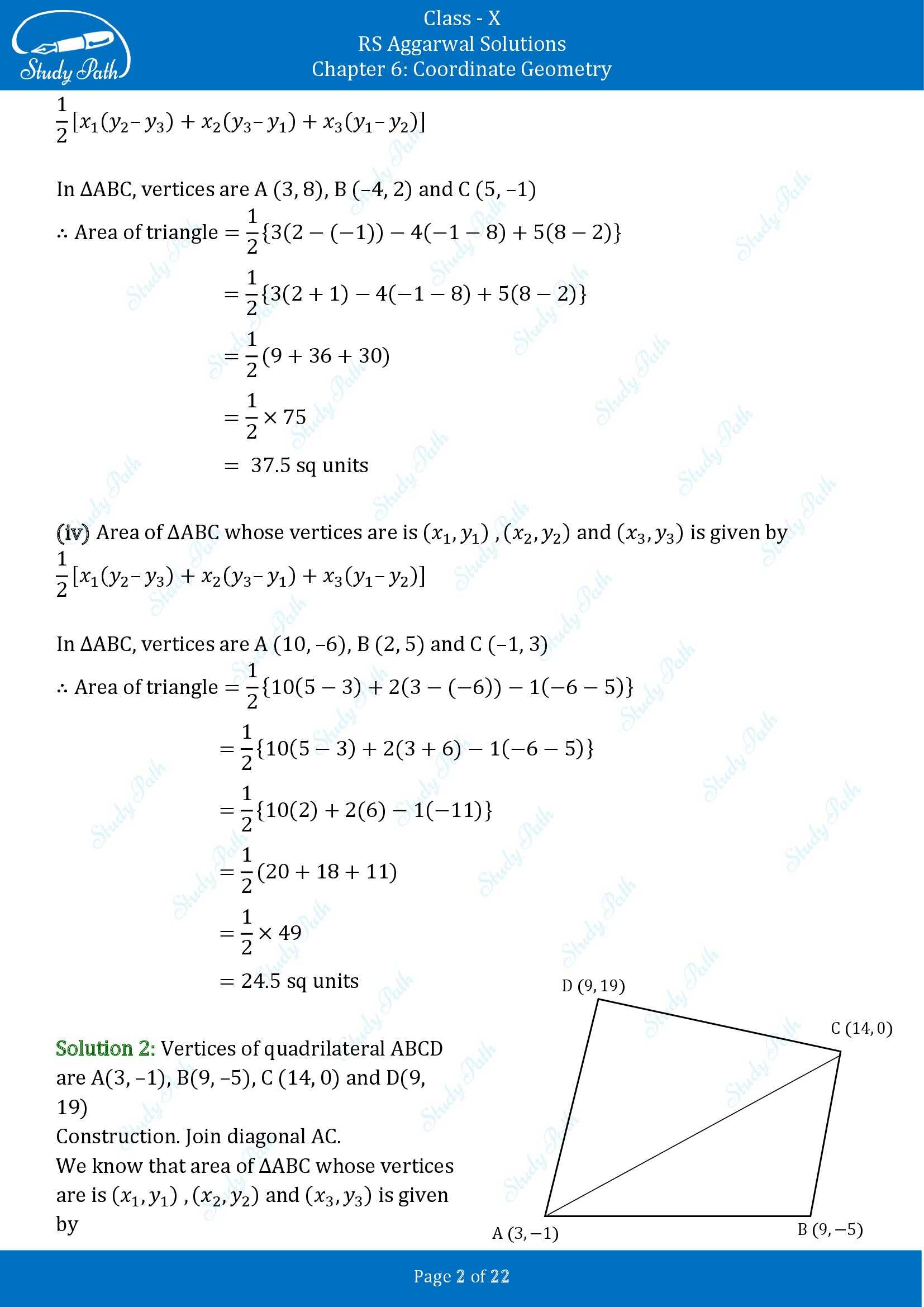 RS Aggarwal Solutions for Class 10 Chapter 6 Coordinate Geometry Exercise 6C 00002