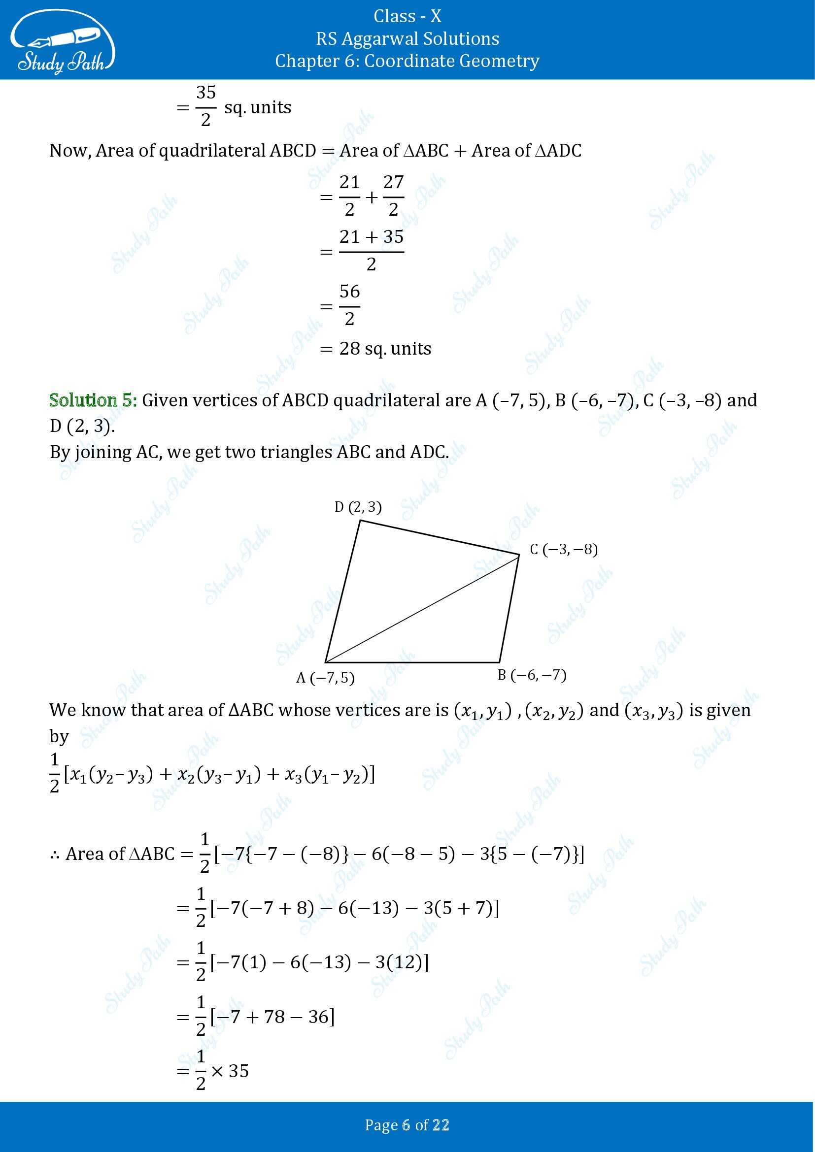 RS Aggarwal Solutions for Class 10 Chapter 6 Coordinate Geometry Exercise 6C 00006
