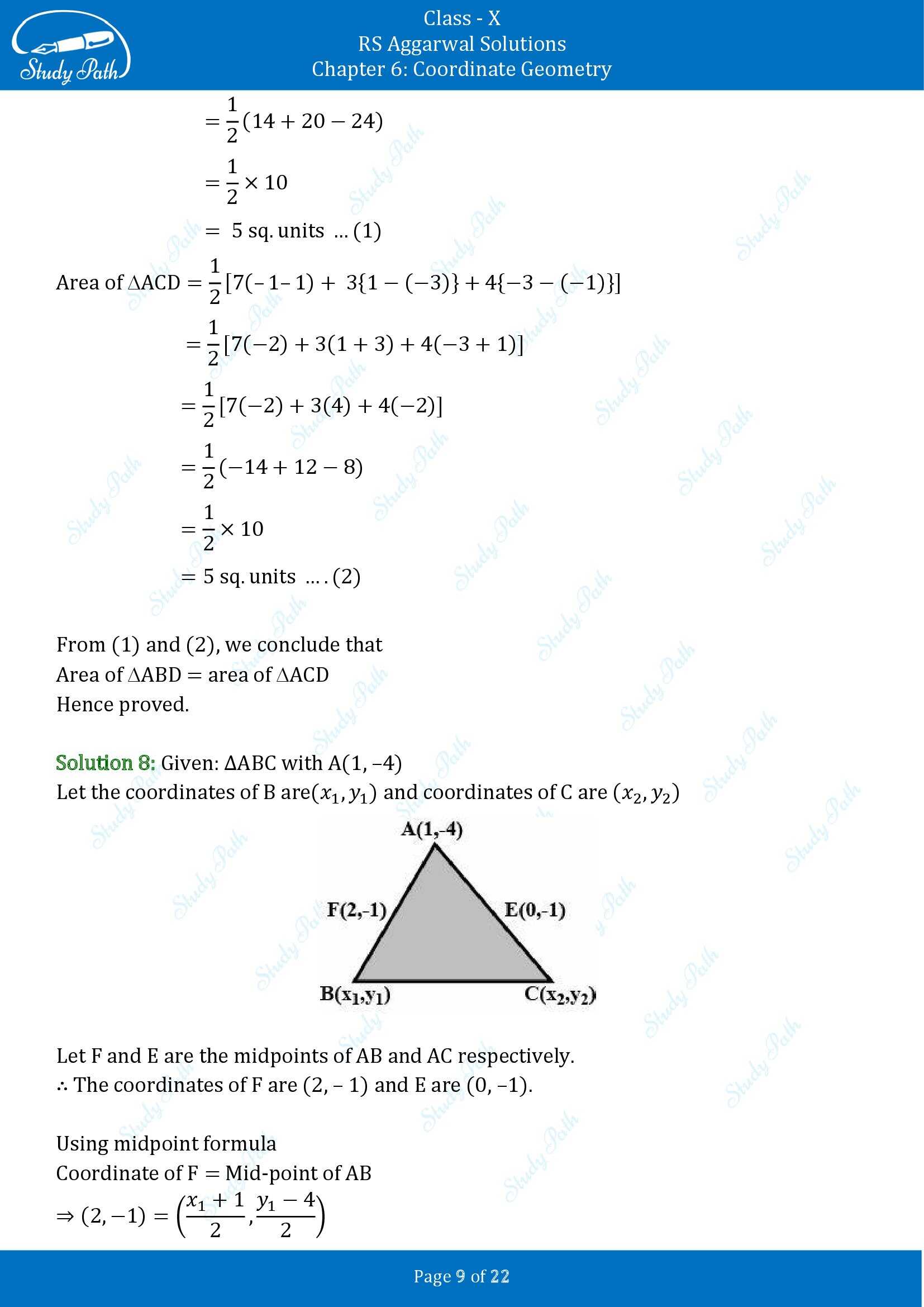 RS Aggarwal Solutions for Class 10 Chapter 6 Coordinate Geometry Exercise 6C 00009