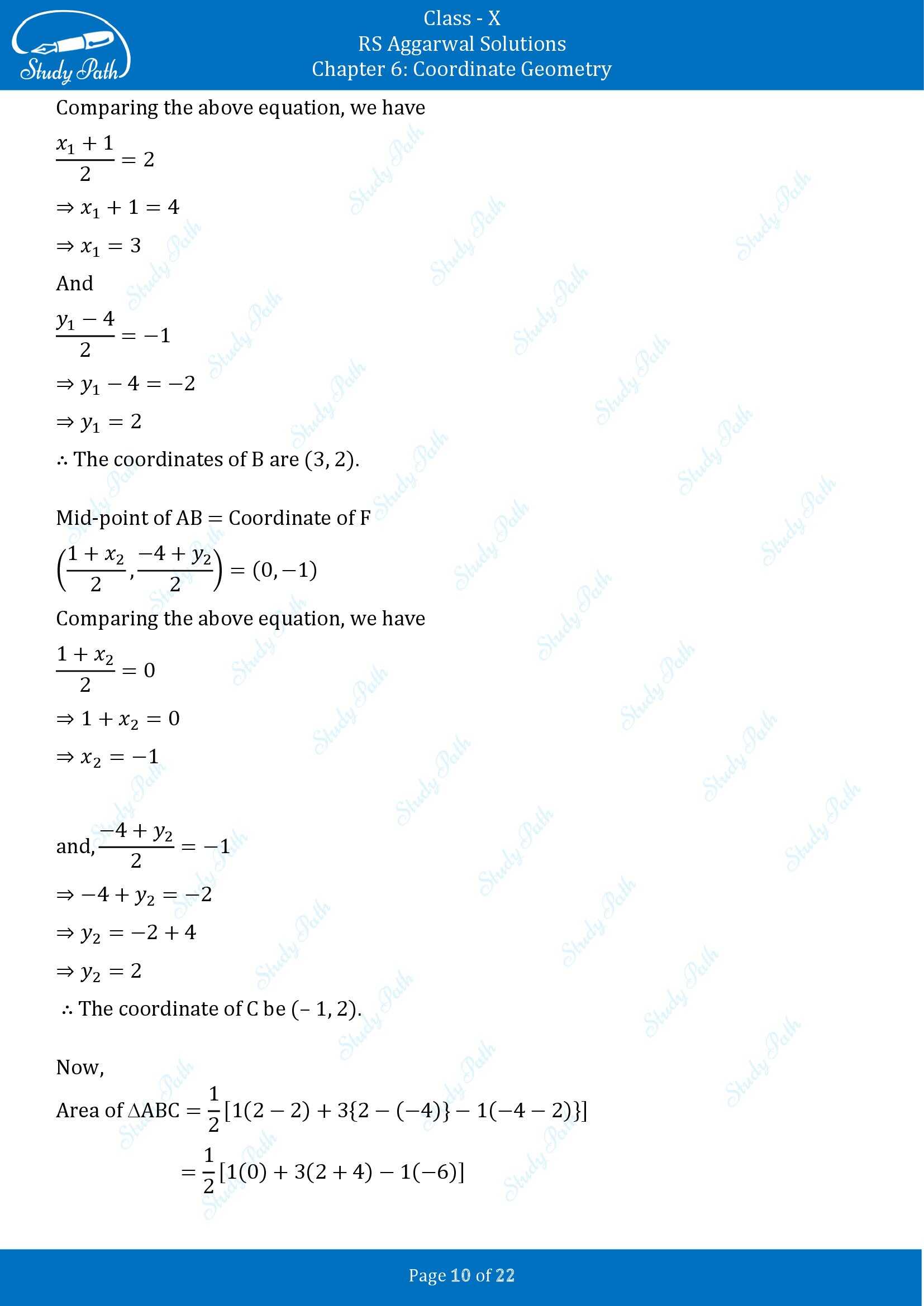 RS Aggarwal Solutions for Class 10 Chapter 6 Coordinate Geometry Exercise 6C 00010