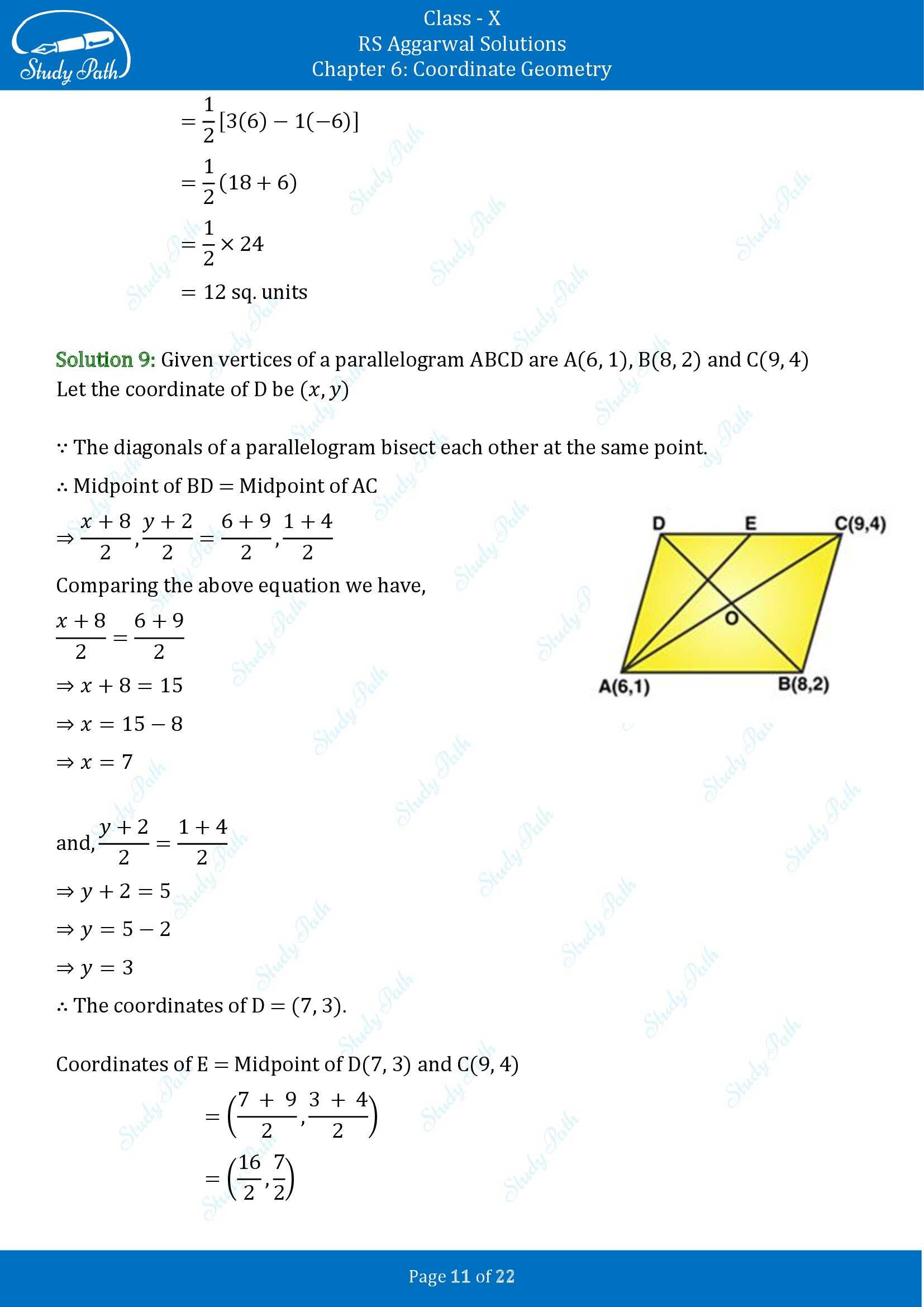 RS Aggarwal Solutions for Class 10 Chapter 6 Coordinate Geometry Exercise 6C 00011