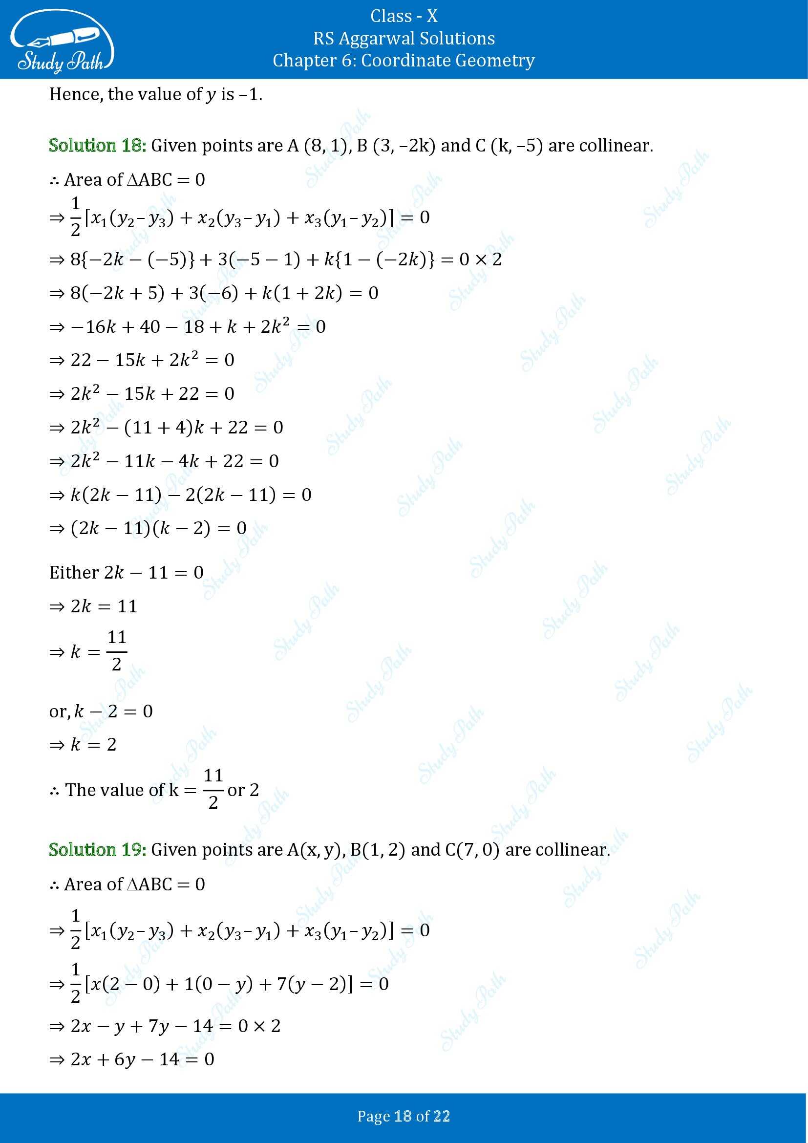 RS Aggarwal Solutions for Class 10 Chapter 6 Coordinate Geometry Exercise 6C 00018