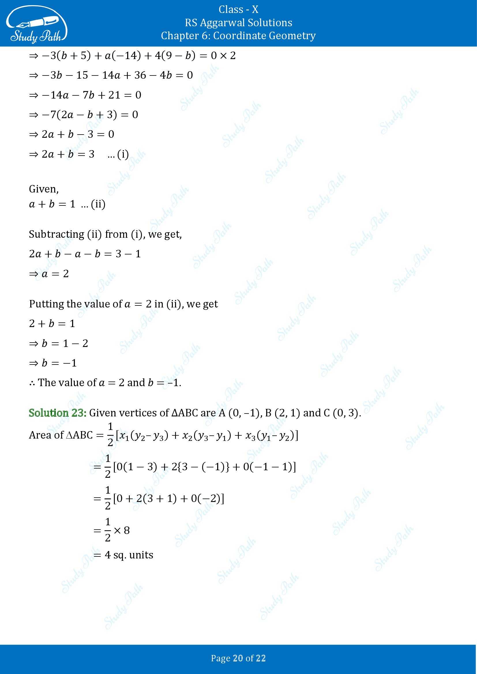 RS Aggarwal Solutions for Class 10 Chapter 6 Coordinate Geometry Exercise 6C 00020