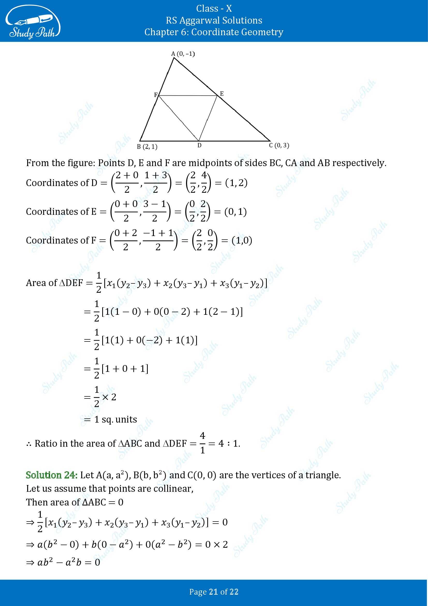RS Aggarwal Solutions for Class 10 Chapter 6 Coordinate Geometry Exercise 6C 00021