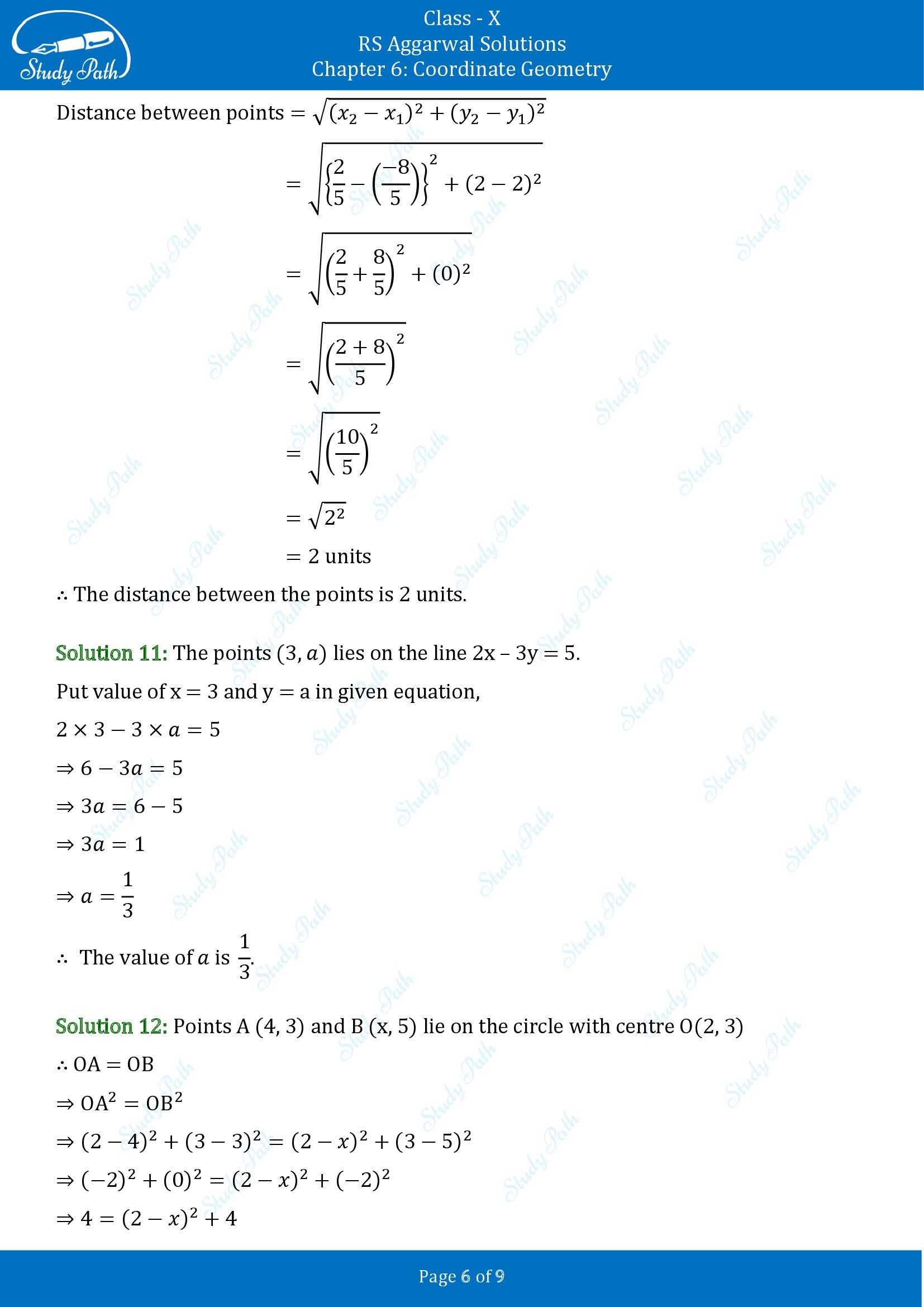 RS Aggarwal Solutions for Class 10 Chapter 6 Coordinate Geometry Exercise 6D 00006