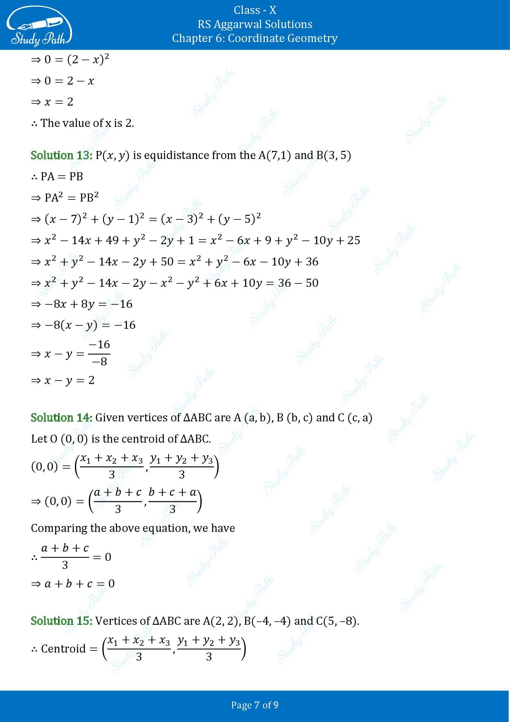 RS Aggarwal Solutions for Class 10 Chapter 6 Coordinate Geometry Exercise 6D 00007