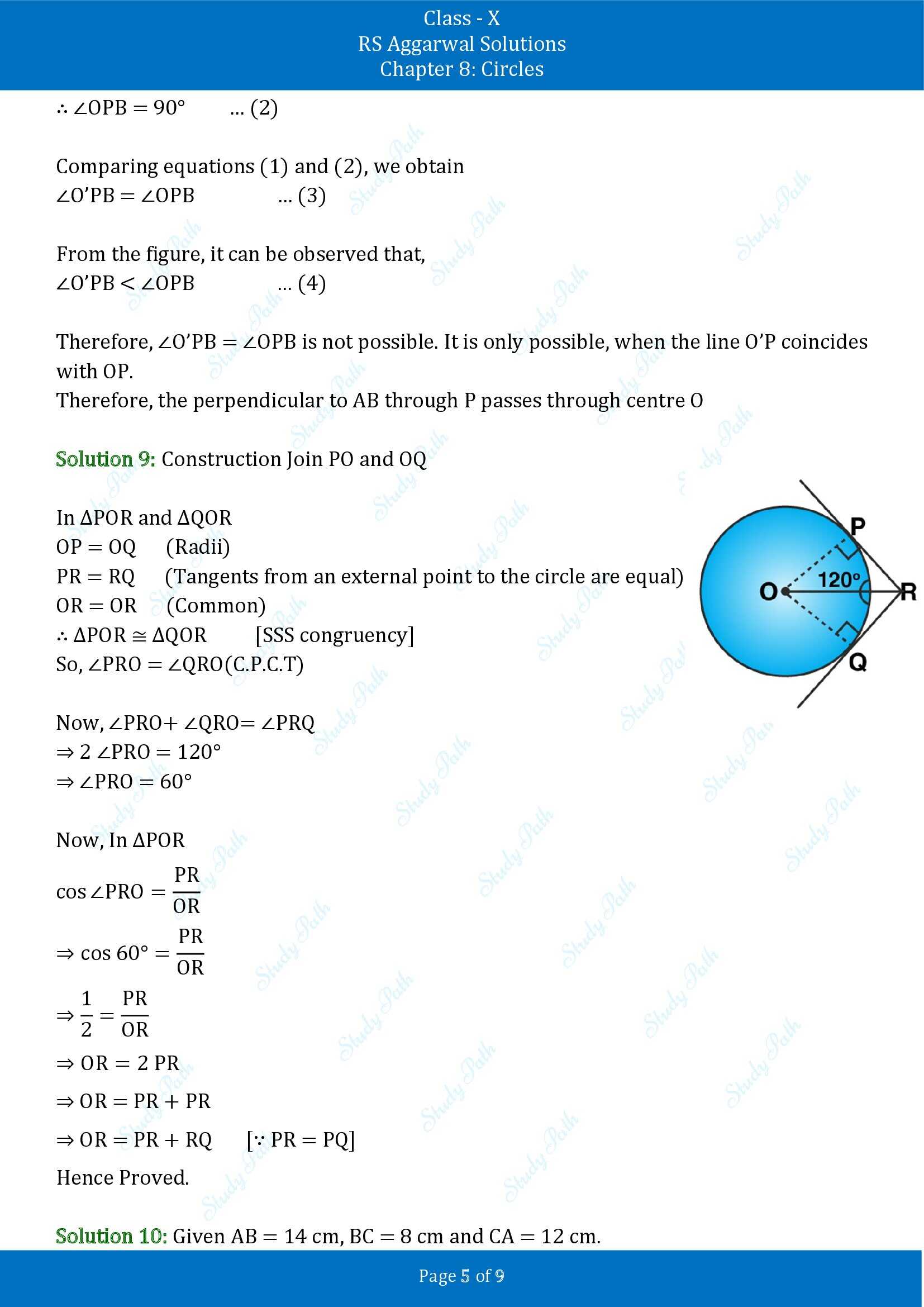 RS Aggarwal Solutions for Class 10 Chapter 8 Circles Exercise 8B 00005