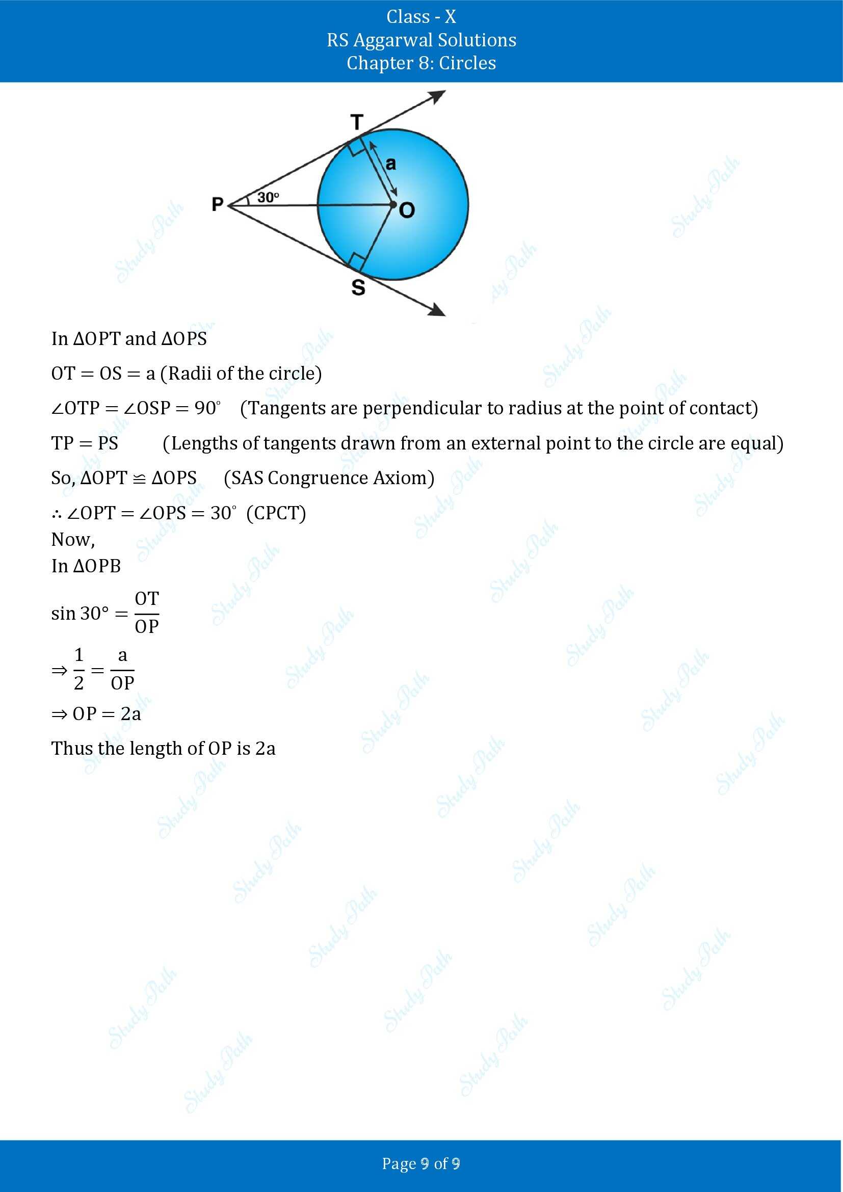RS Aggarwal Solutions for Class 10 Chapter 8 Circles Exercise 8B 00009