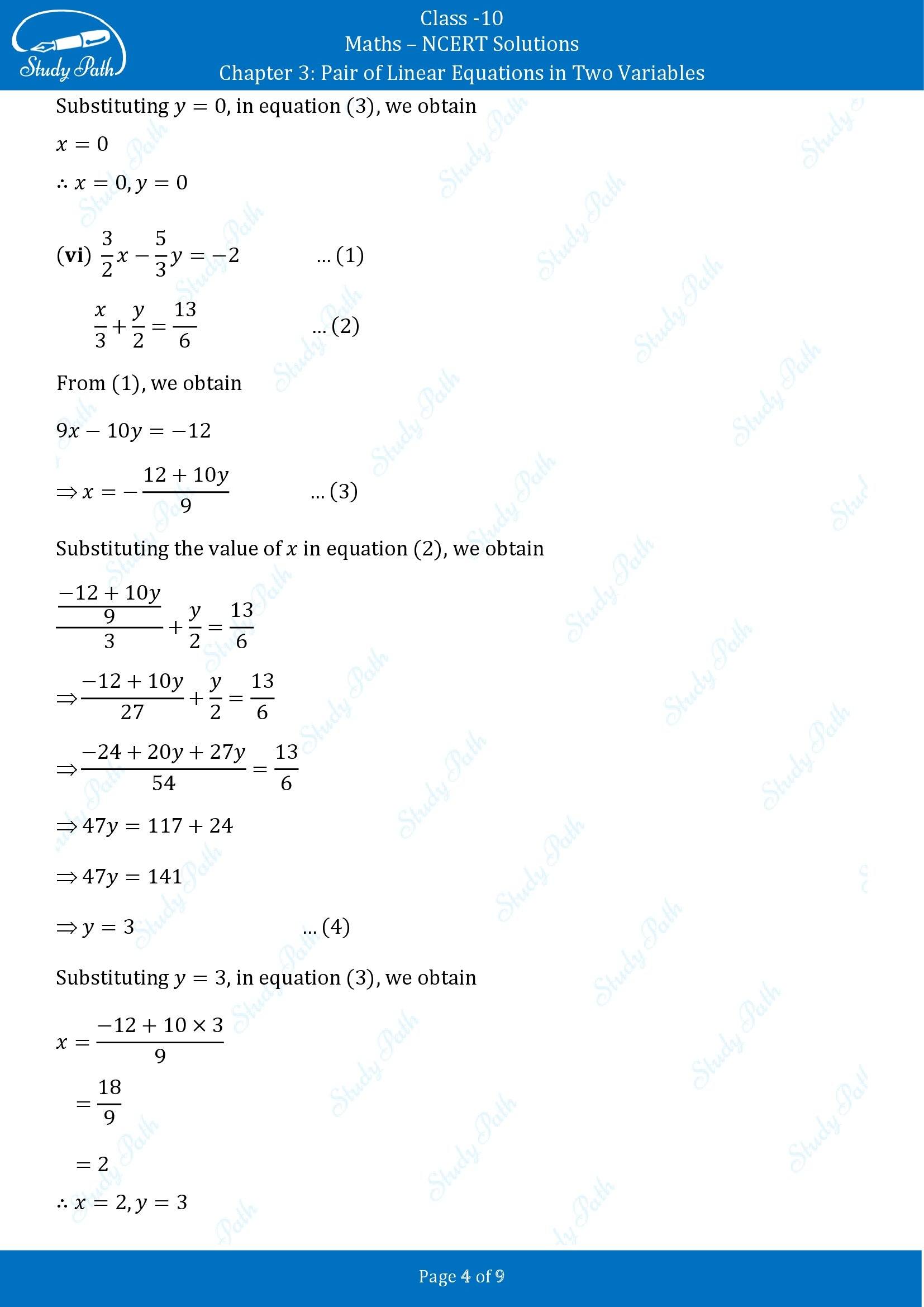 NCERT Solutions for Class 10 Maths Chapter 3 Pair of Linear Equations in Two Variables Exercise 3.2 00004