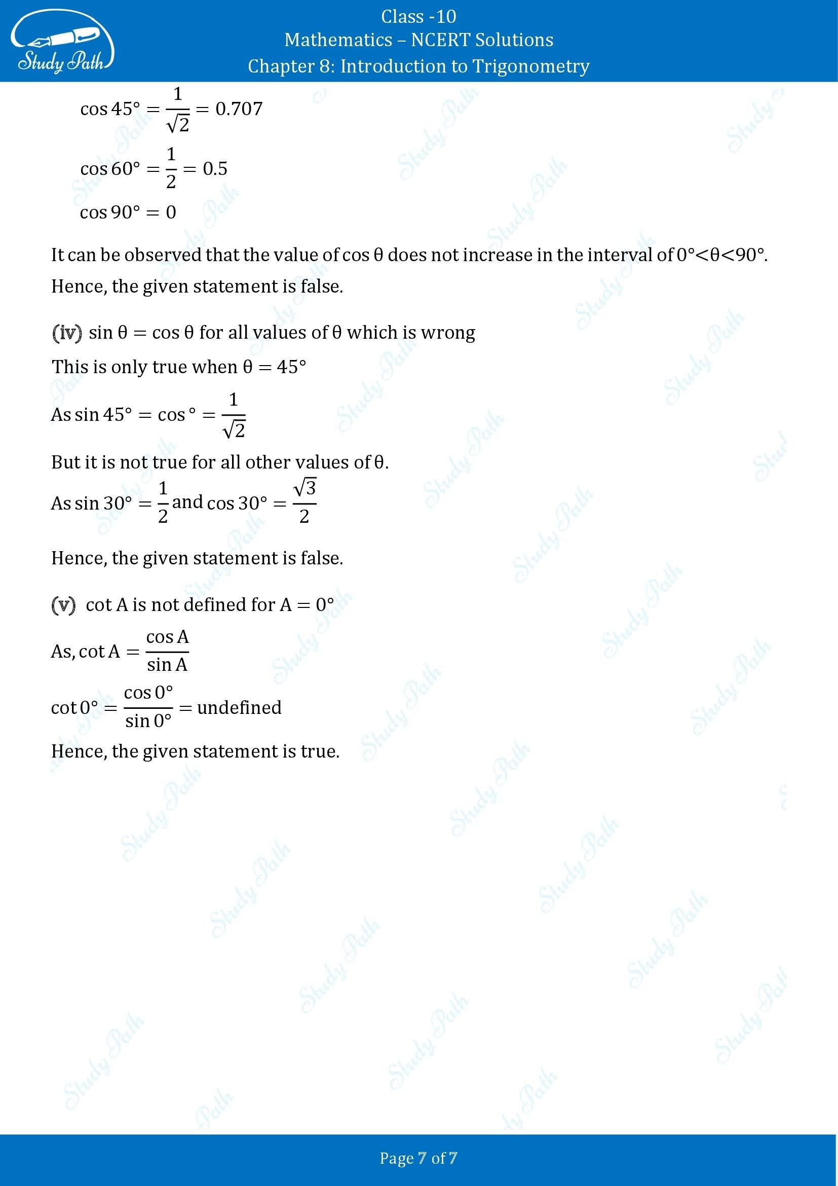 NCERT Solutions for Class 10 Maths Chapter 8 Introduction to Trigonometry Exercise 8.2 00007