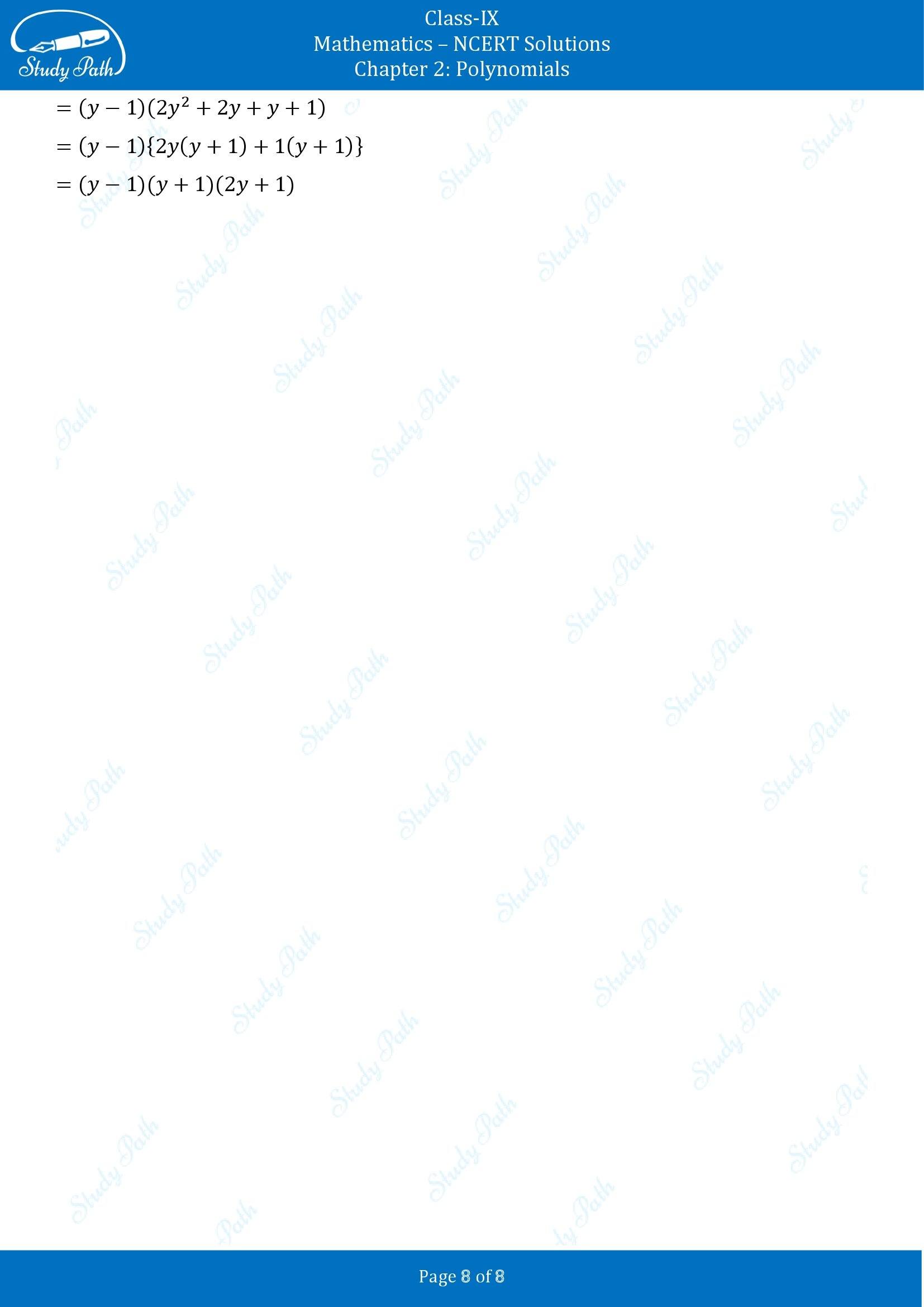 NCERT Solutions for Class 9 Maths Chapter 2 Polynomials Exercise 2.3 00008