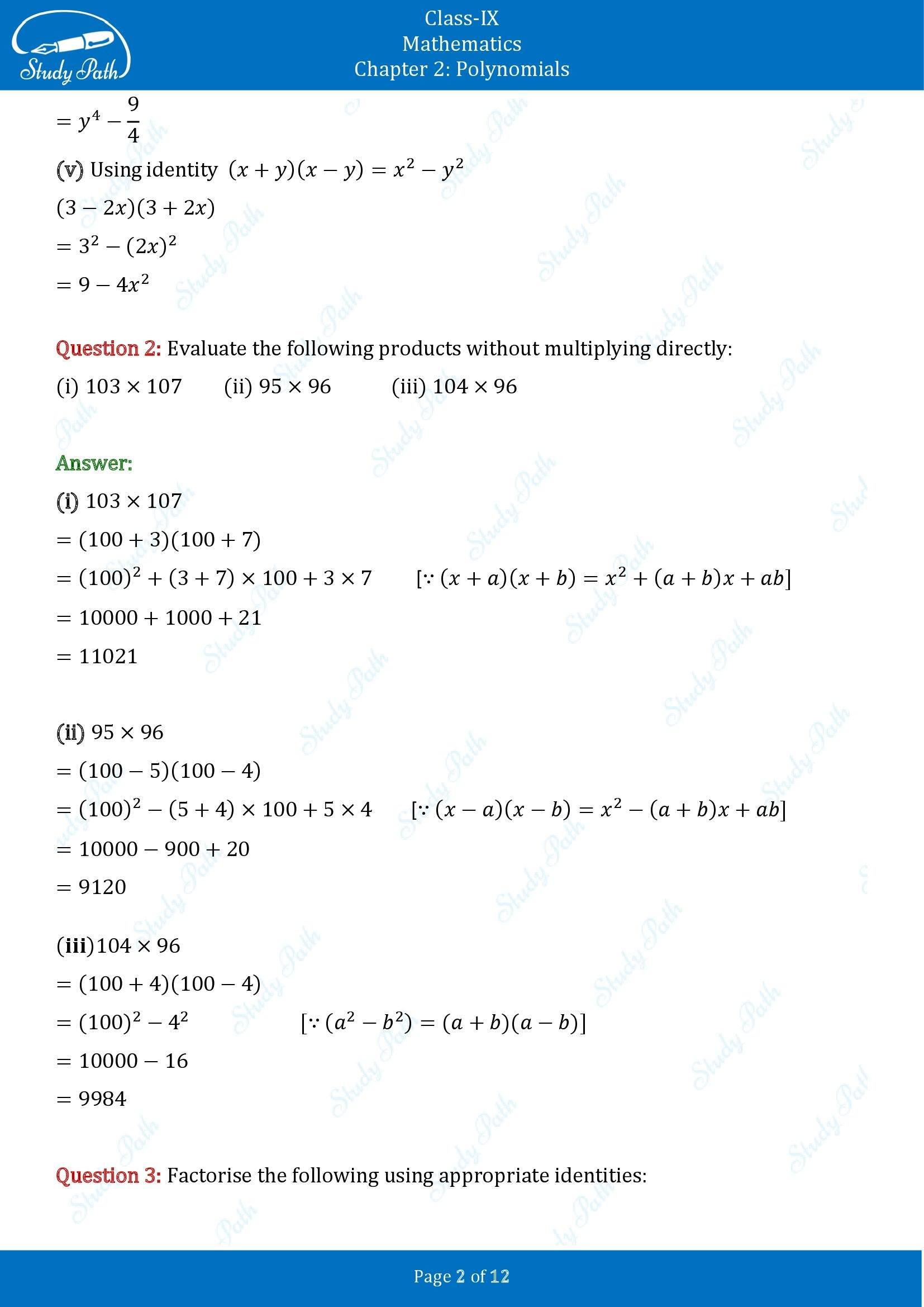 NCERT Solutions for Class 9 Maths Chapter 2 Polynomials Exercise 2.4 00002