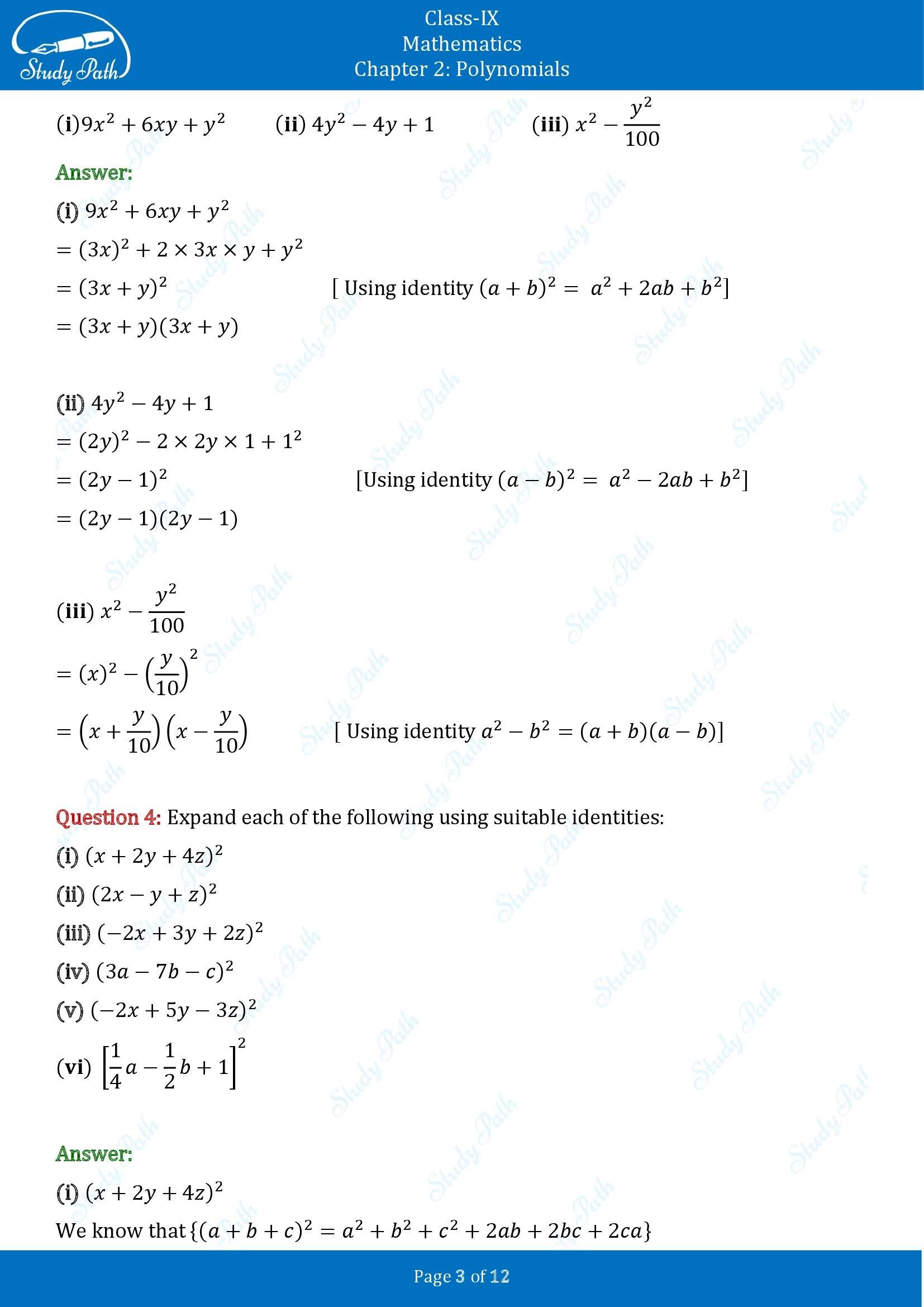 NCERT Solutions for Class 9 Maths Chapter 2 Polynomials Exercise 2.4 00003