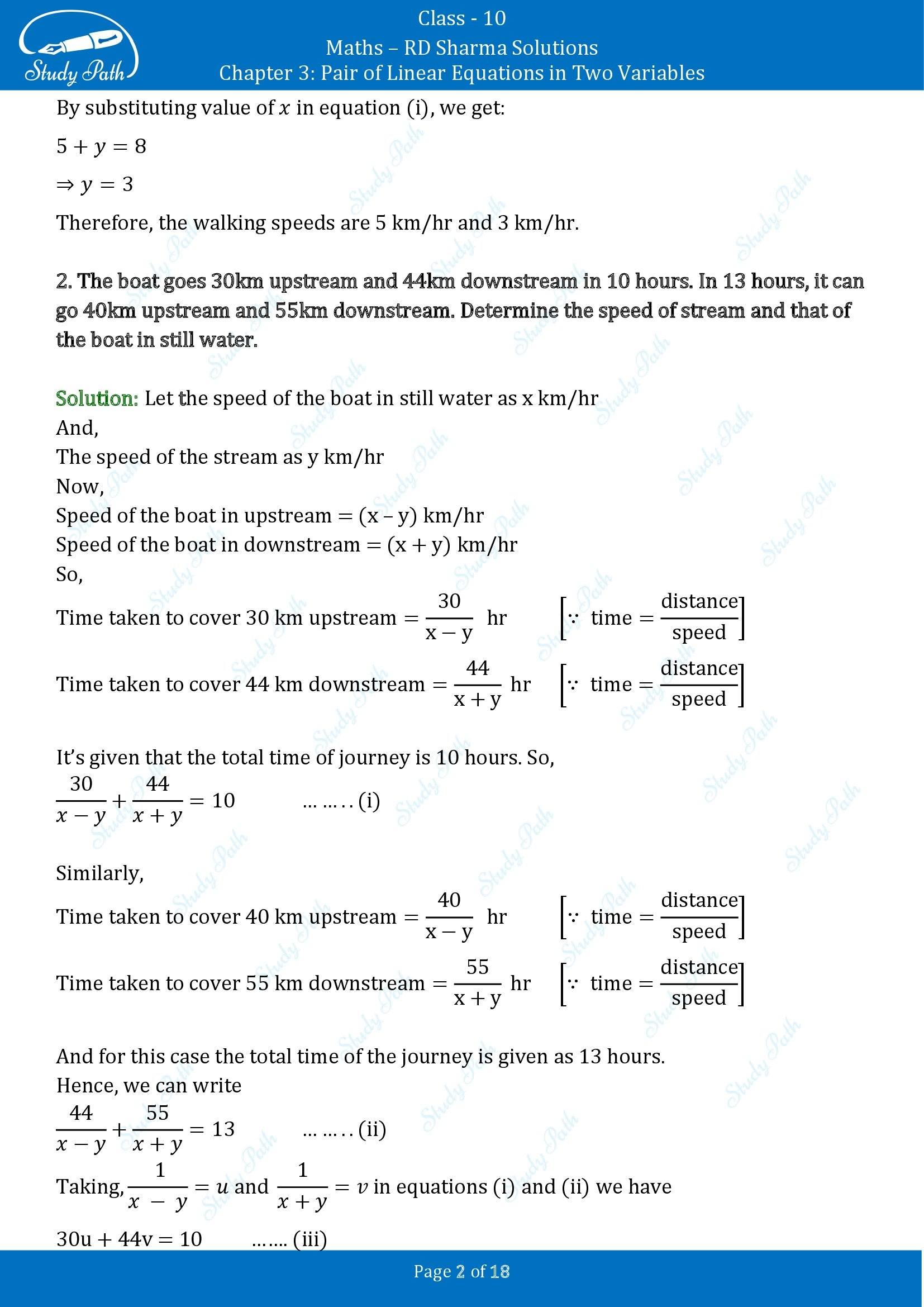 RD Sharma Solutions Class 10 Chapter 3 Pair of Linear Equations in Two Variables Exercise 3.9 00002