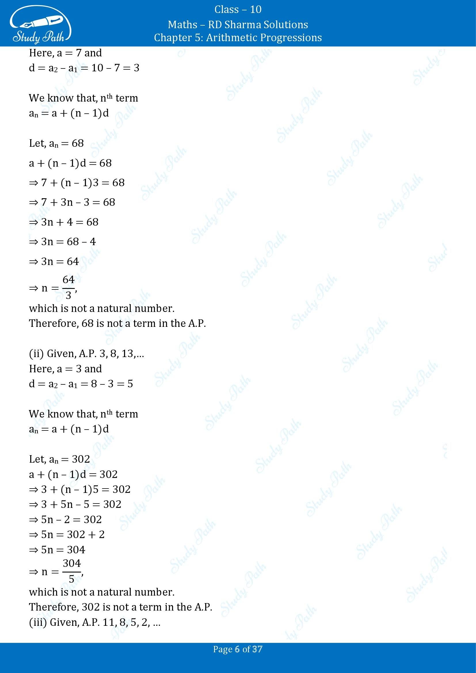 RD Sharma Solutions Class 10 Chapter 5 Arithmetic Progressions Exercise 5.4 00006