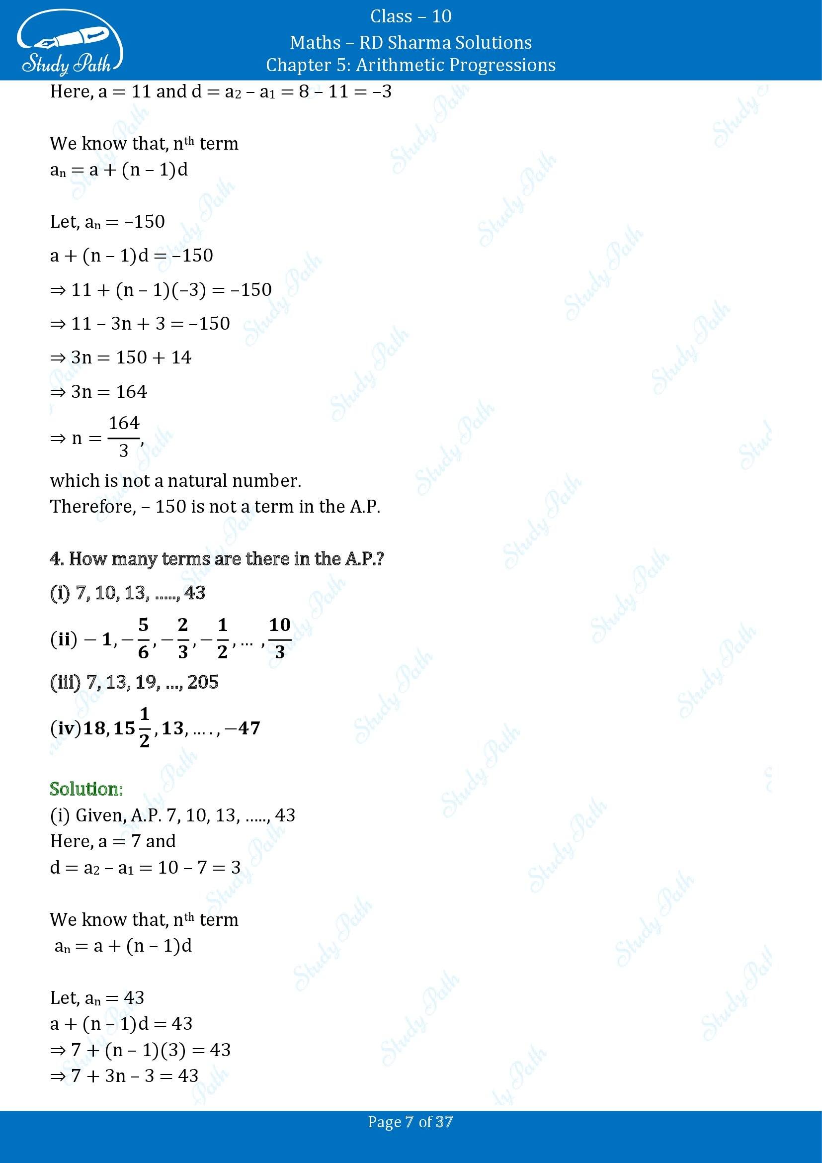RD Sharma Solutions Class 10 Chapter 5 Arithmetic Progressions Exercise 5.4 00007